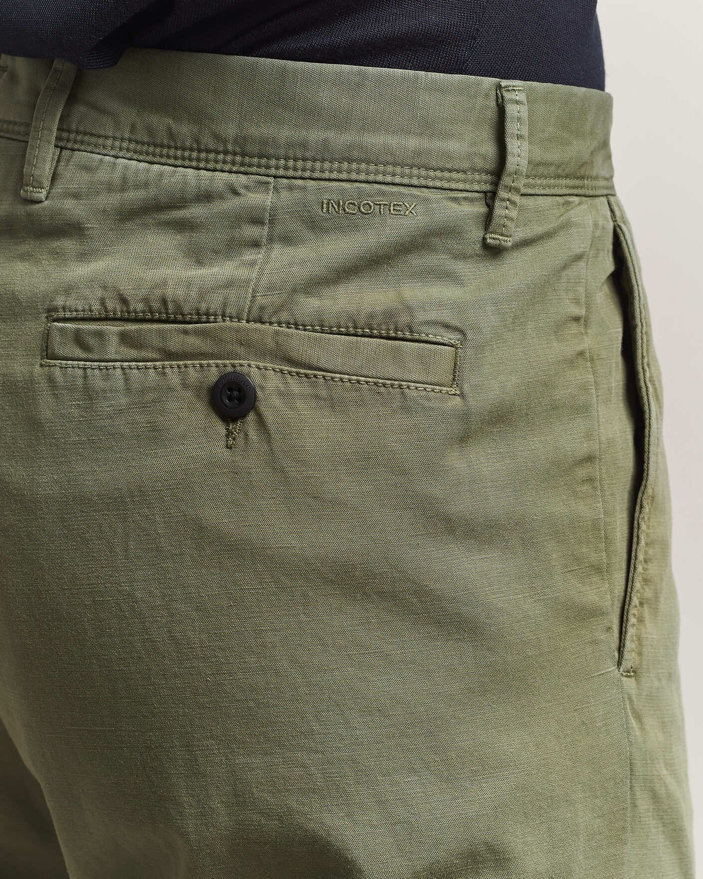 Uomini | Pantaloni | Incotex | Regular Fit Cotton/Linen Slacks Military