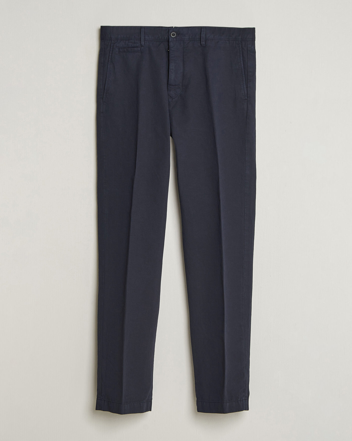 Uomini | Pantaloni | Incotex | Regular Fit Cotton/Linen Slacks Navy