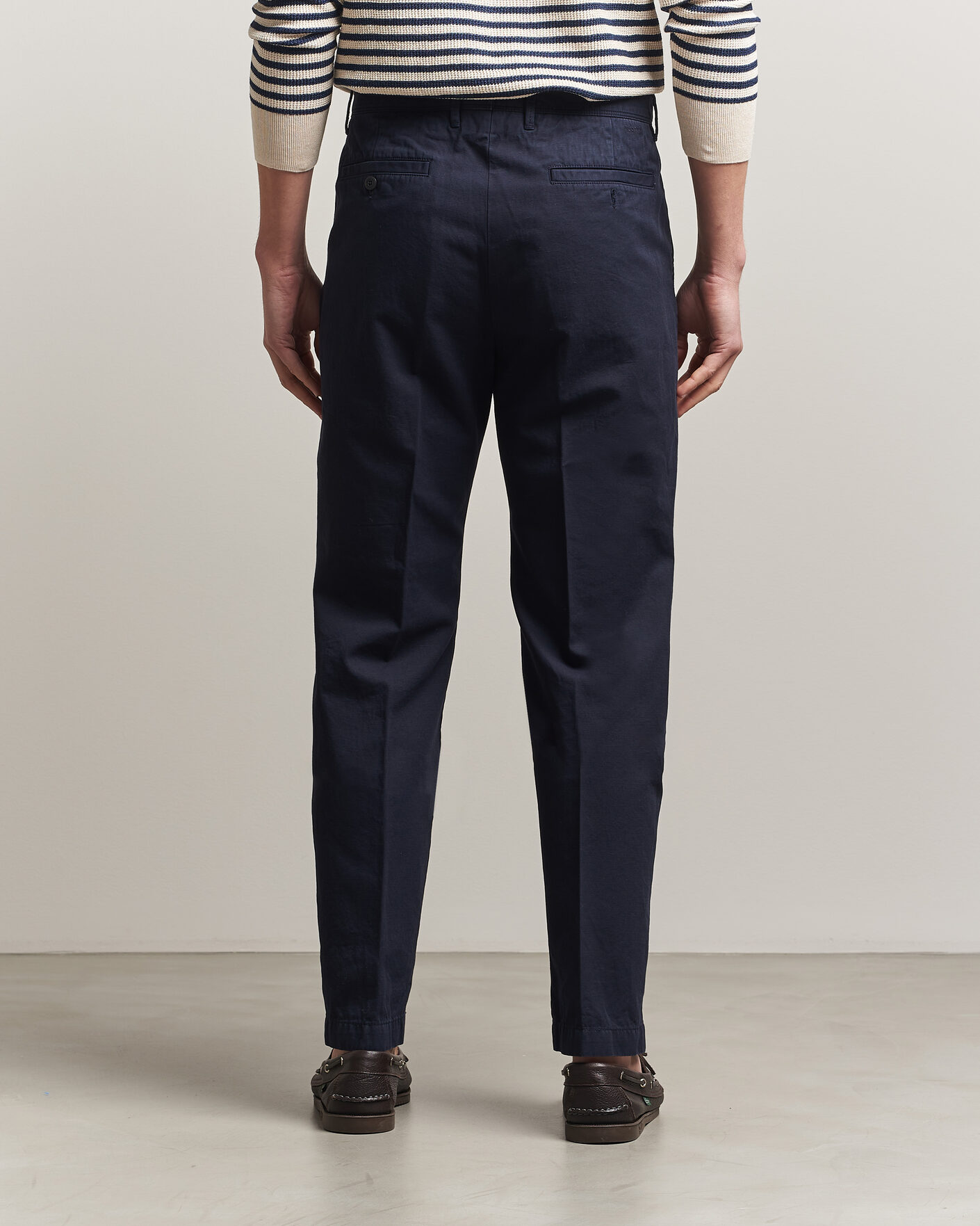 Uomini | Pantaloni | Incotex | Regular Fit Cotton/Linen Slacks Navy
