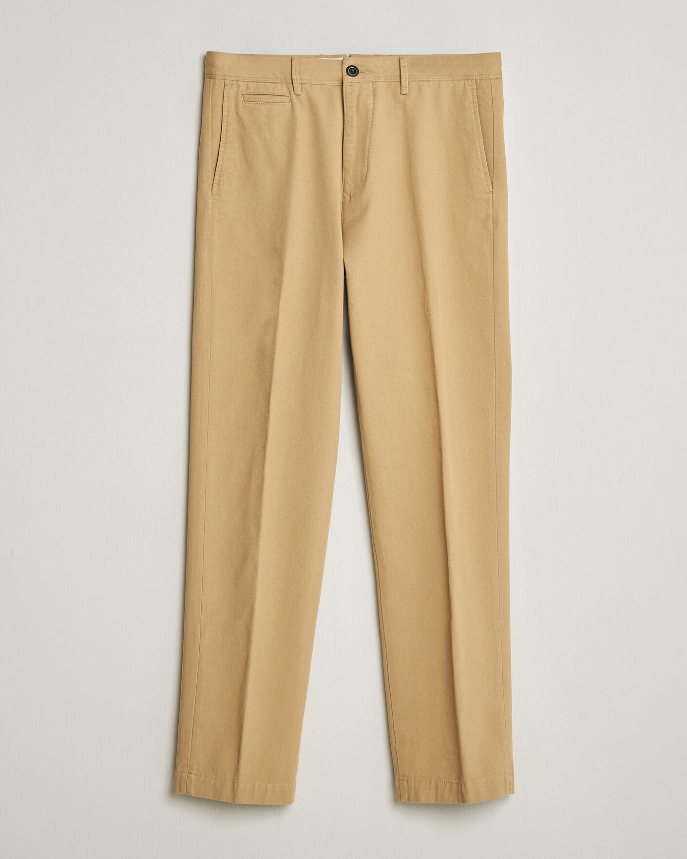 Uomini | Pantaloni | Incotex | Regular Fit Uniform Cotton Slacks Khaki