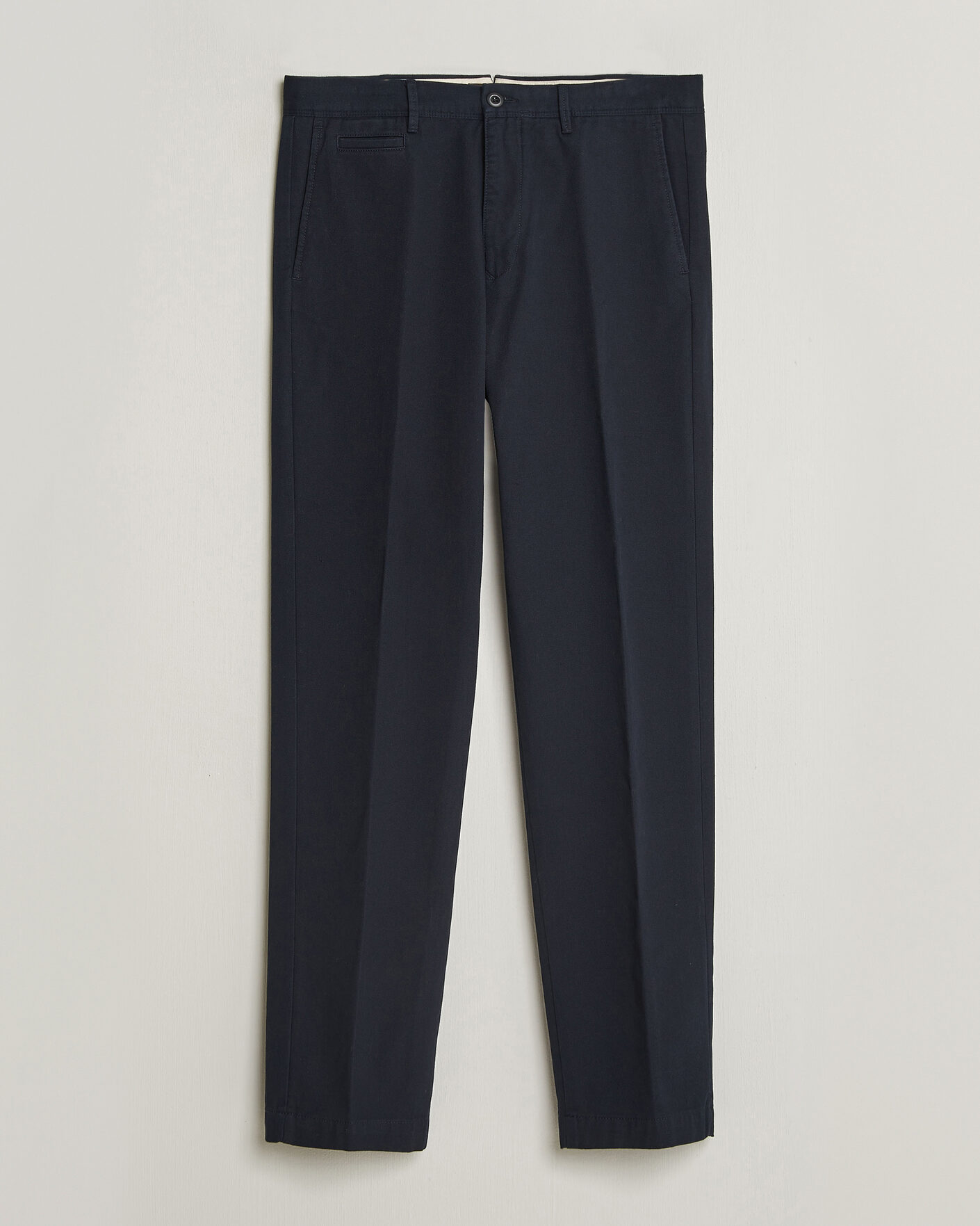 Uomini | Pantaloni | Incotex | Regular Fit Uniform Cotton Slacks Navy