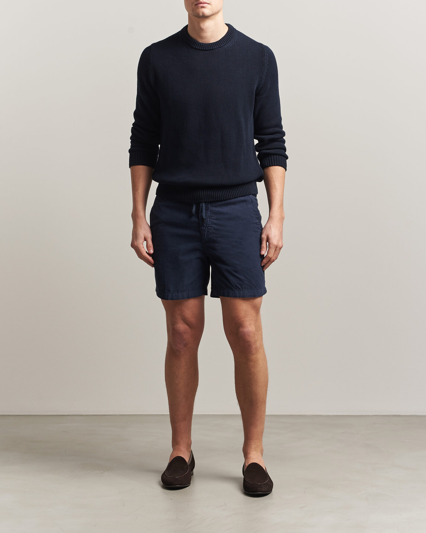 Uomini | Pantaloncini | Incotex | Baby Corduroy Drawstring Shorts Navy