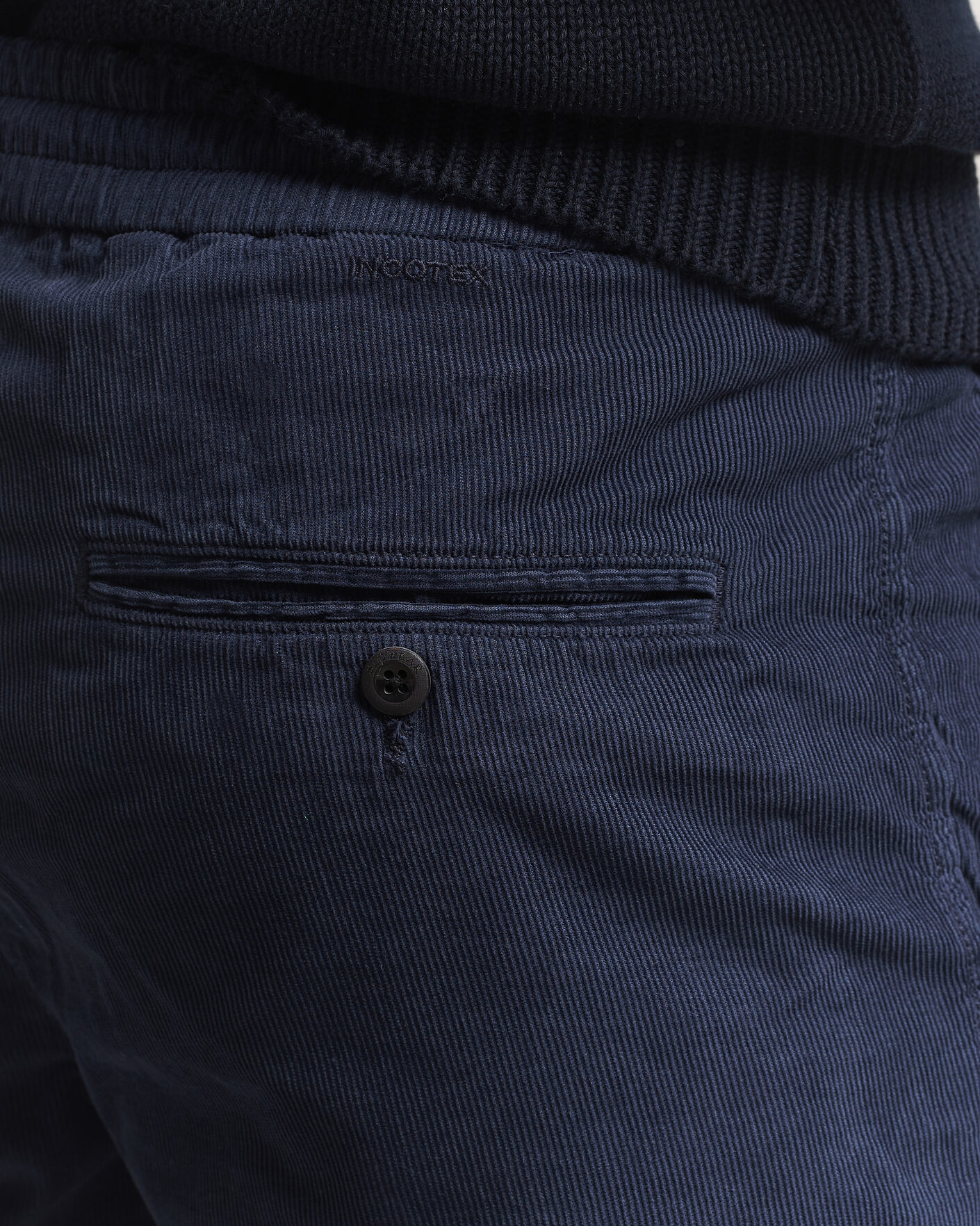 Uomini | Pantaloncini | Incotex | Baby Corduroy Drawstring Shorts Navy