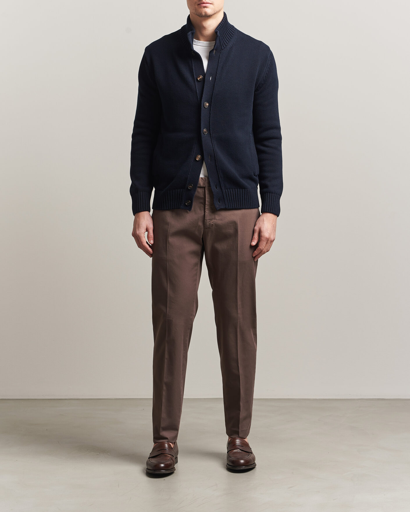 Uomini | Pantaloni | Incotex | Slim Fit Comfort Chinos Dark Brown