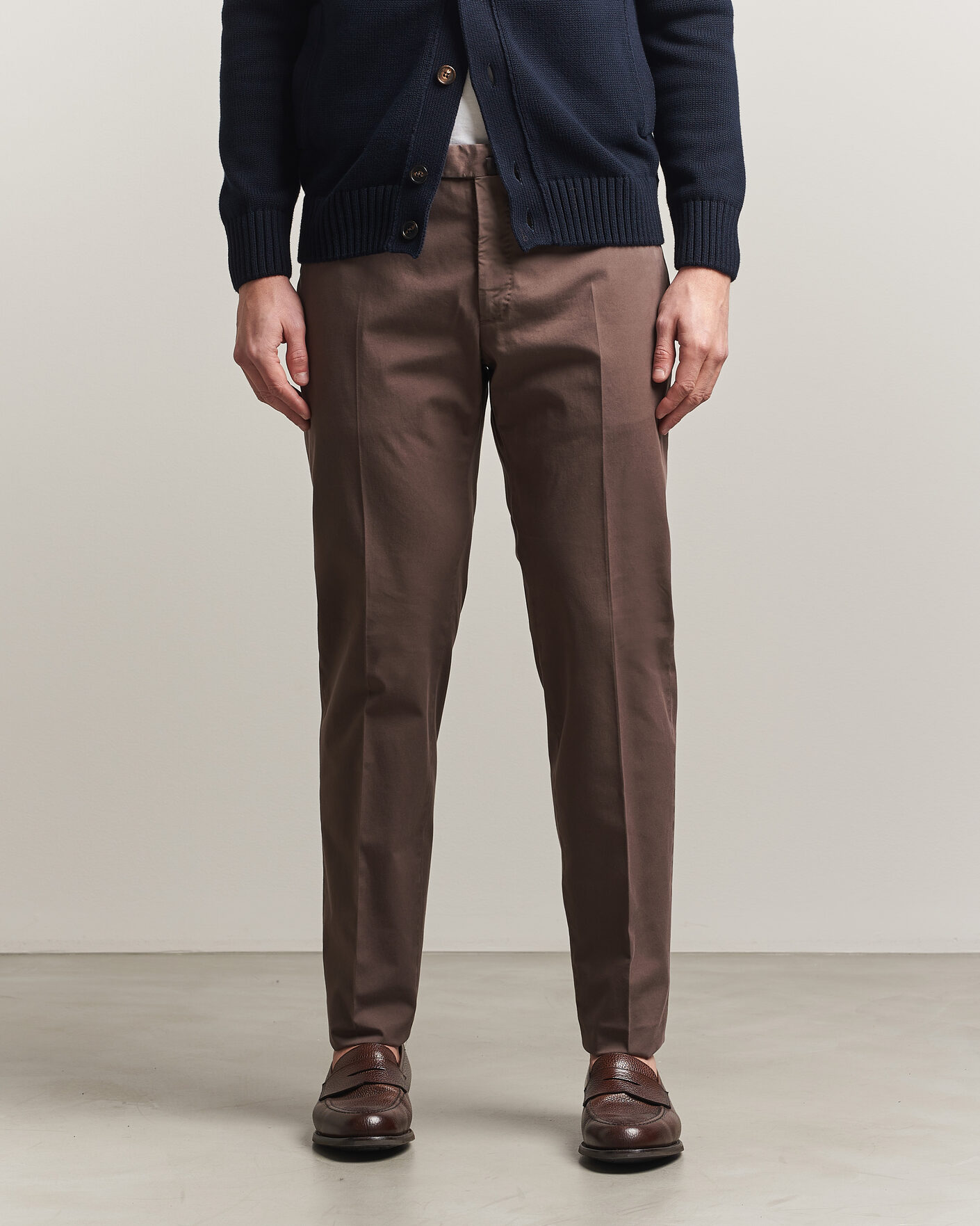 Uomini | Pantaloni | Incotex | Slim Fit Comfort Chinos Dark Brown