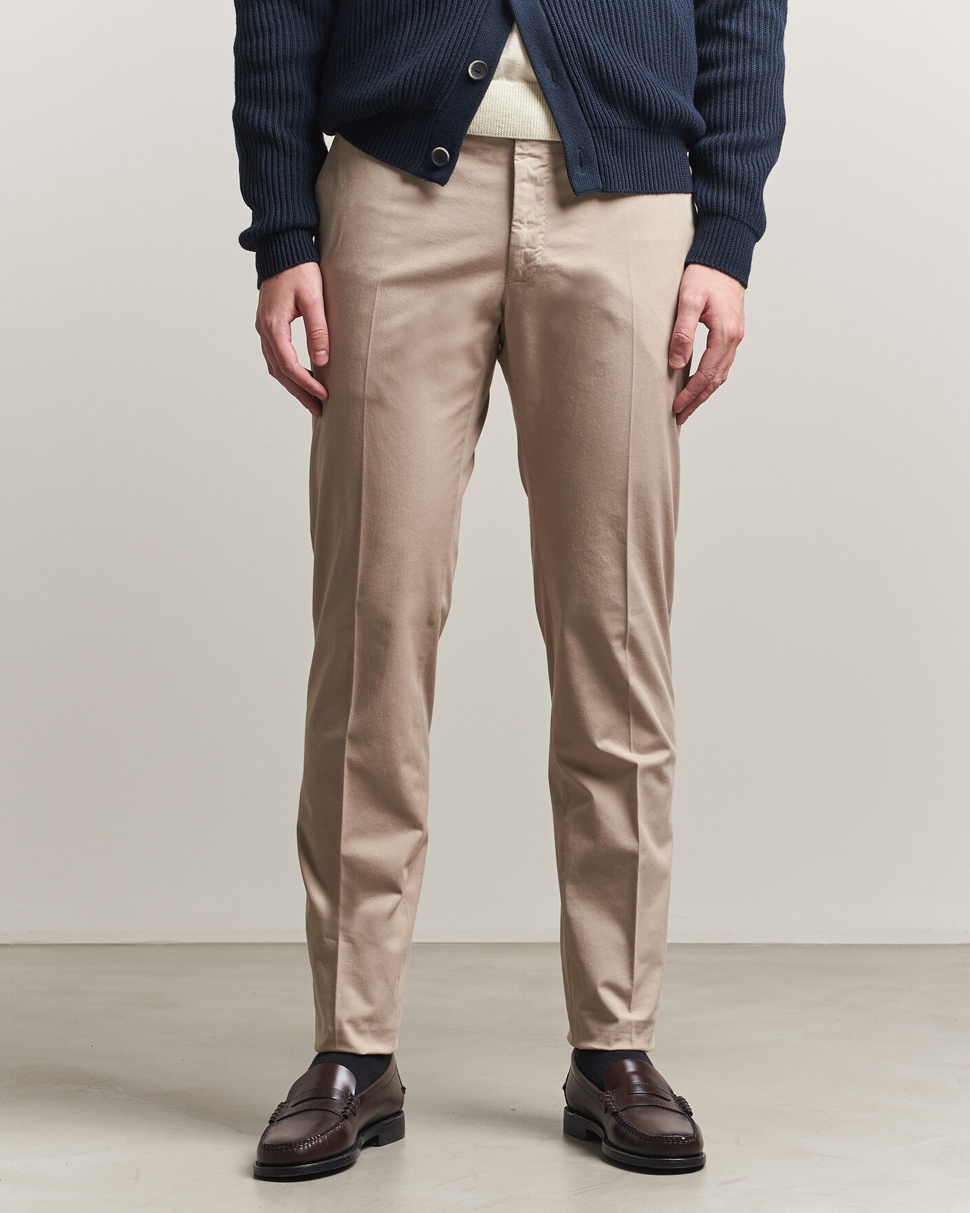 Uomini | Pantaloni | Incotex | Slim Fit Comfort Chinos Sand