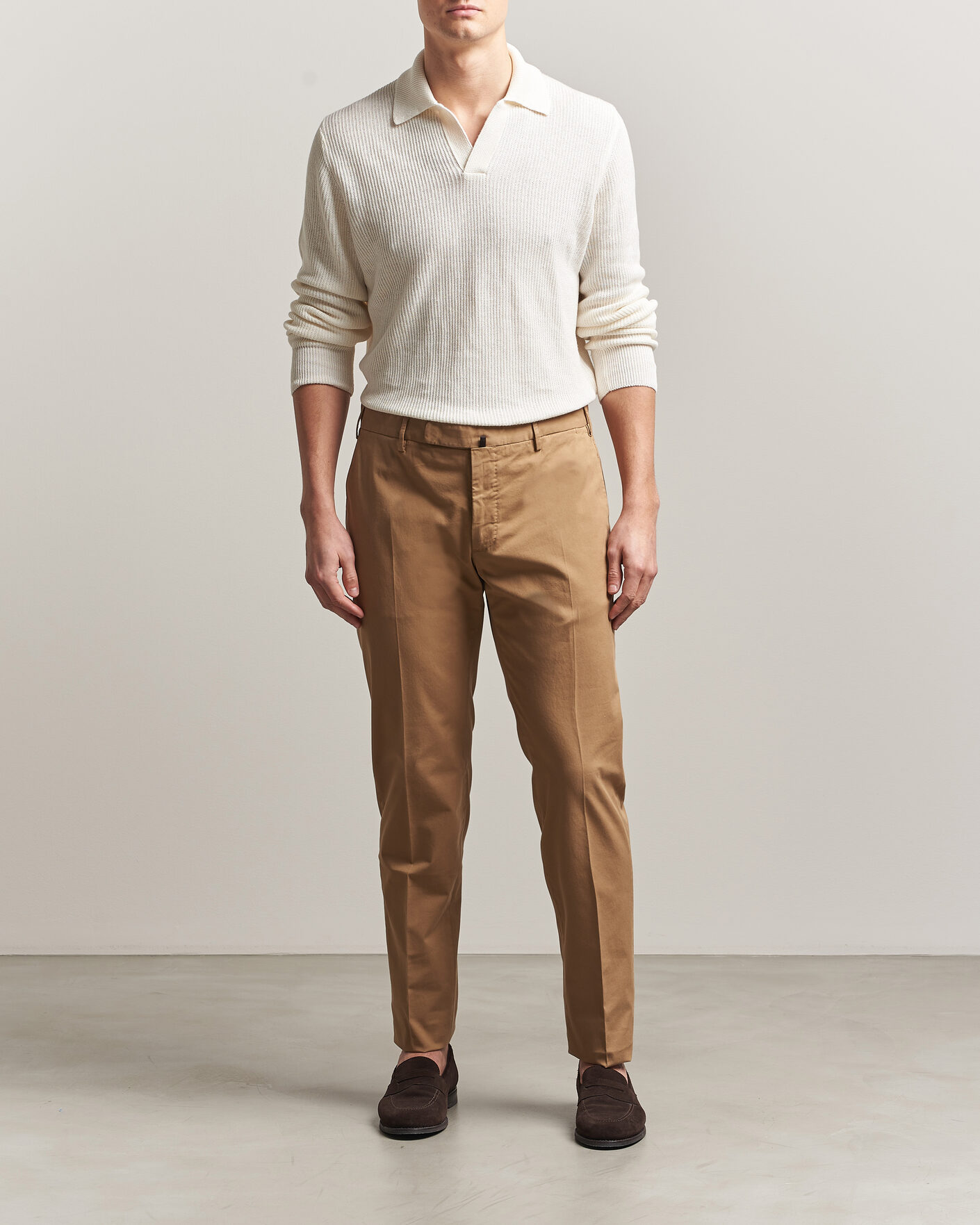 Uomini | Pantaloni | Incotex | Slim Fit Comfort Chinos Khaki