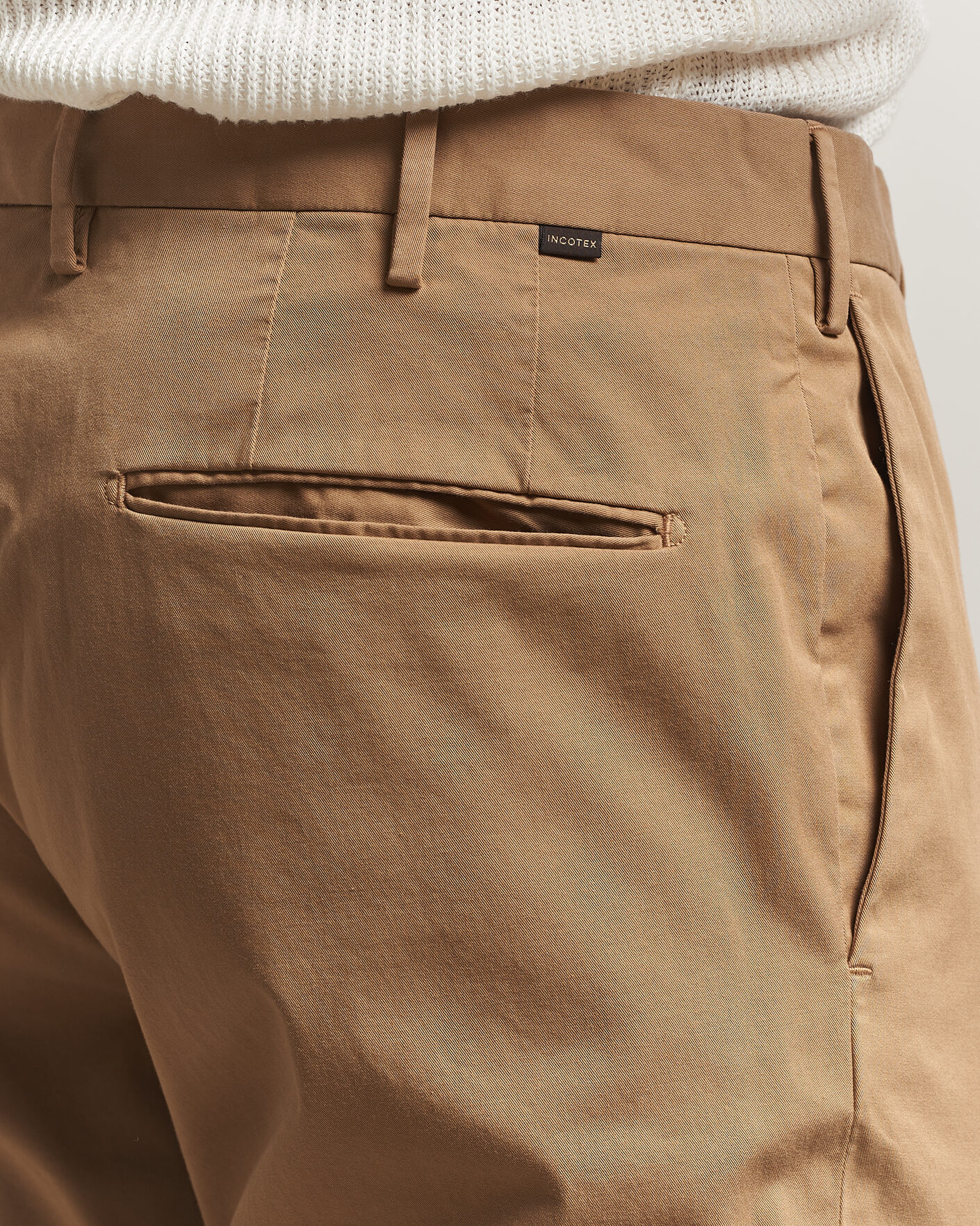 Uomini | Pantaloni | Incotex | Slim Fit Comfort Chinos Khaki