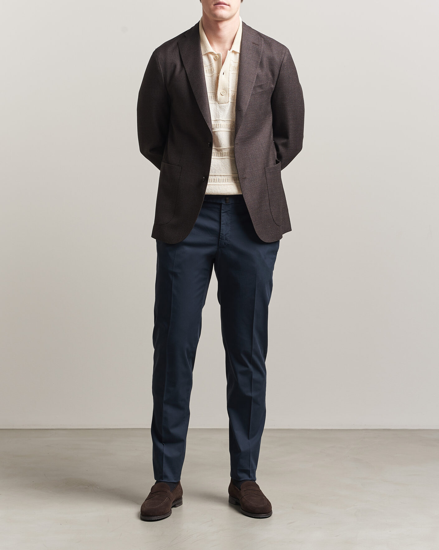 Uomini | Pantaloni | Incotex | Slim Fit Comfort Chinos Navy