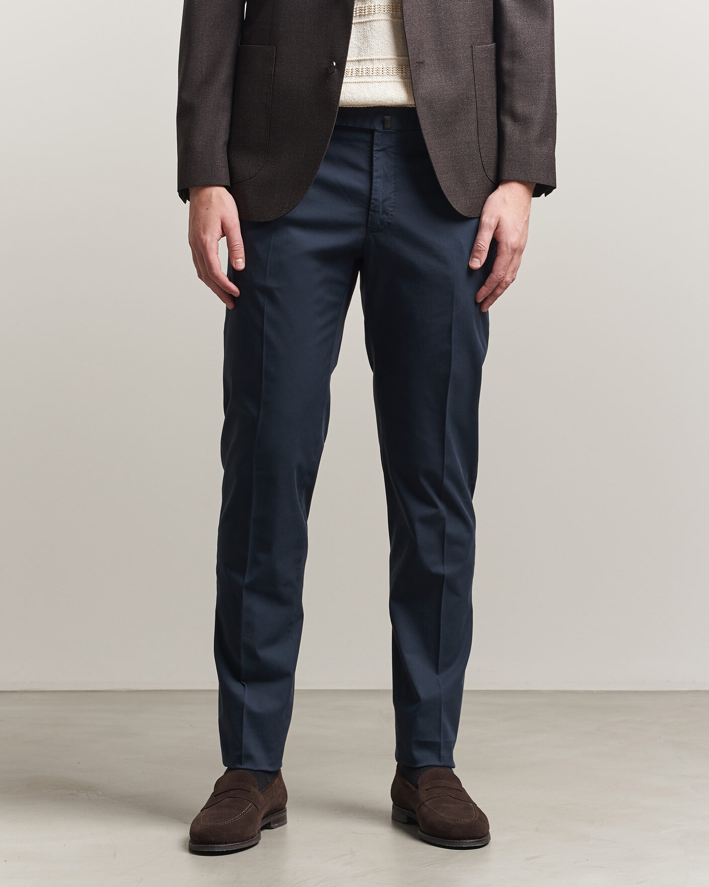 Uomini | Pantaloni | Incotex | Slim Fit Comfort Chinos Navy