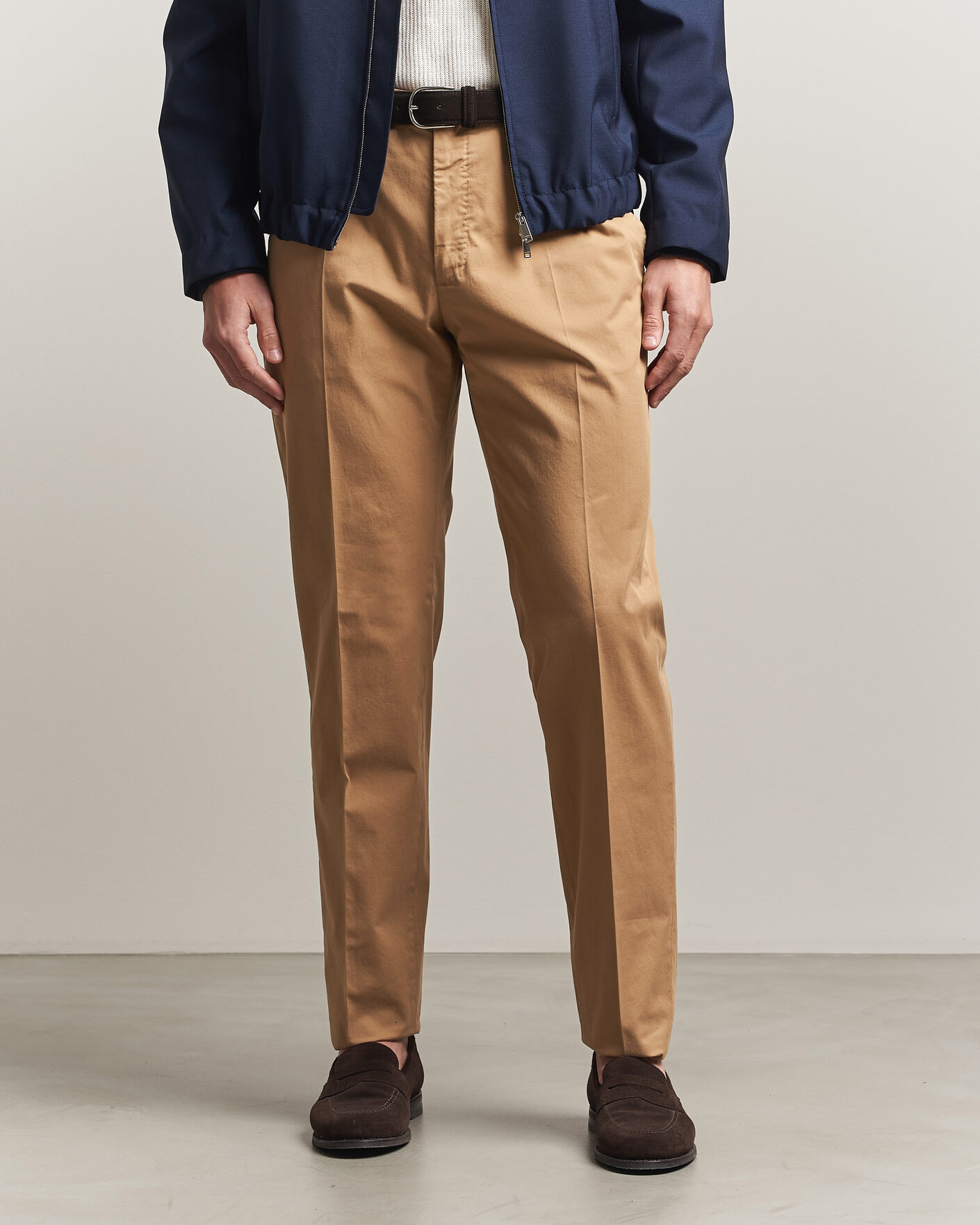 Uomini | Pantaloni | Incotex | Regular Fit Comfort Chinos Khaki