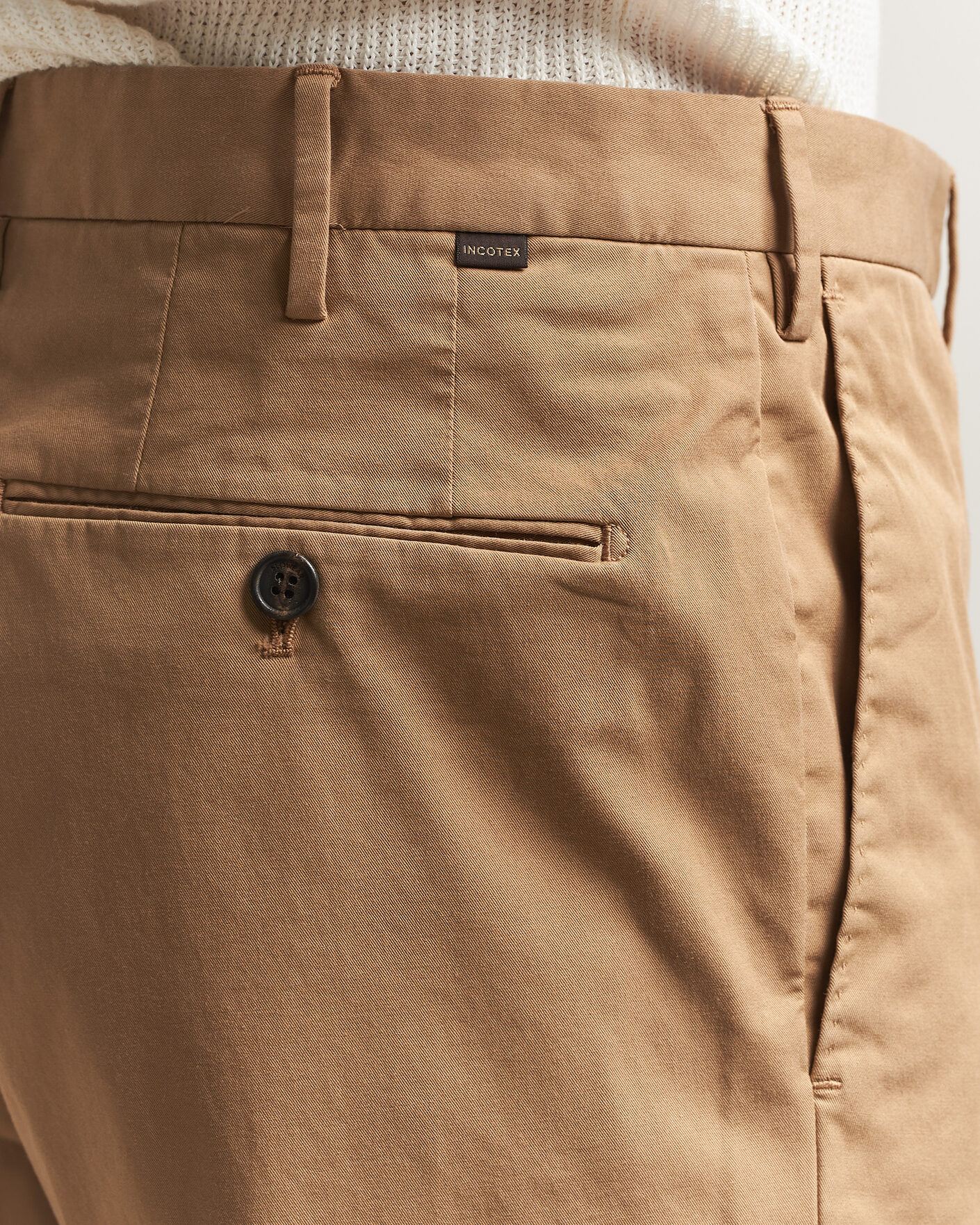 Uomini | Pantaloni | Incotex | Regular Fit Comfort Chinos Khaki