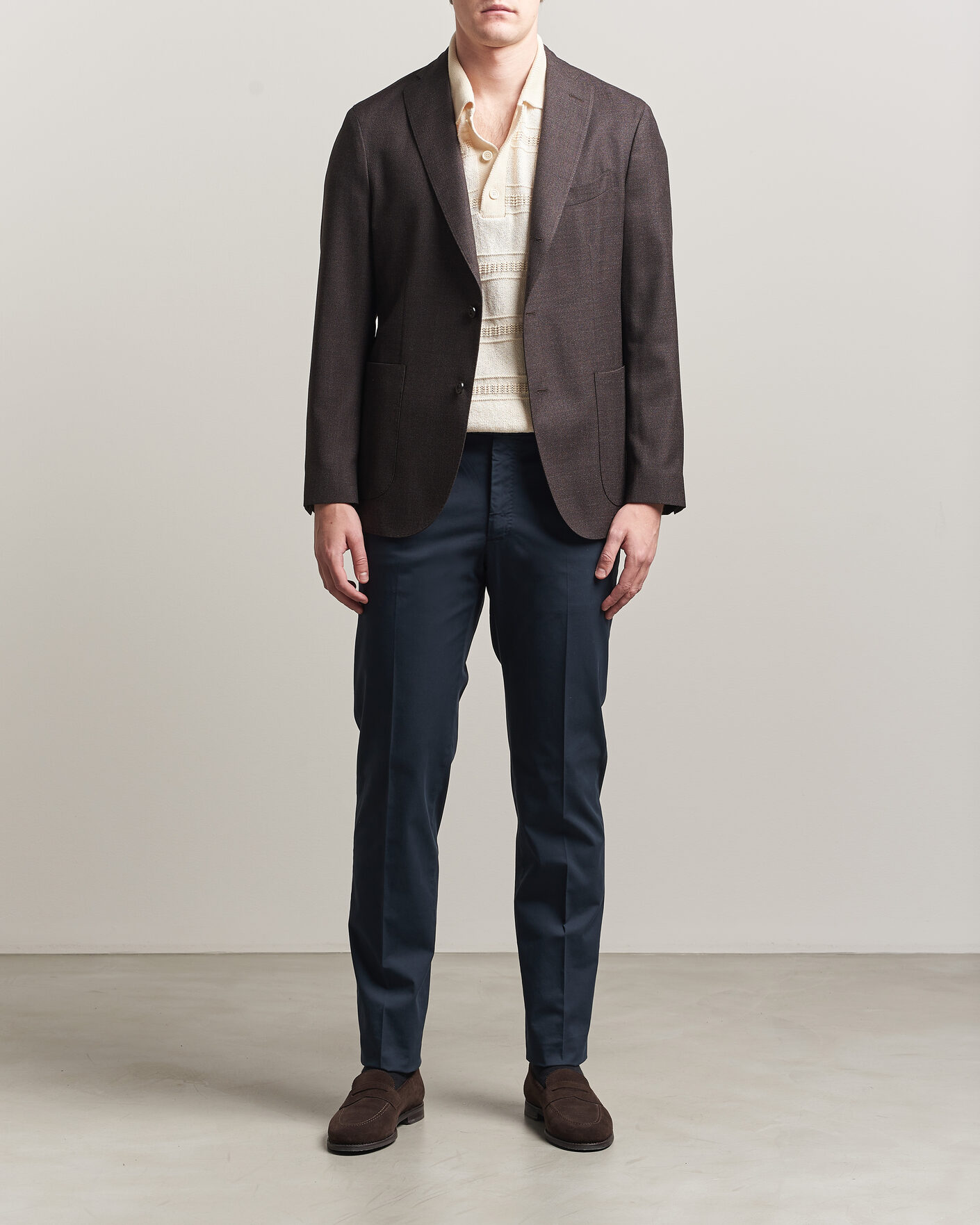 Uomini | Pantaloni | Incotex | Regular Fit Comfort Chinos Navy