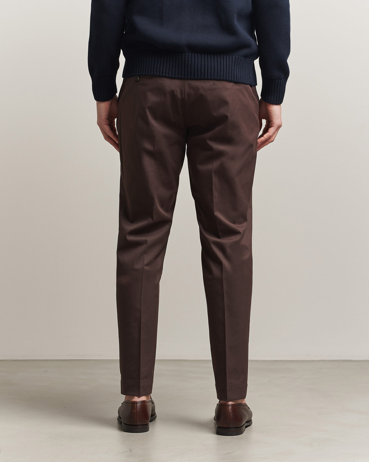 Uomini | Pantaloni | Incotex | Regular Fit Flexgab Cotton Chinos Dark Brown