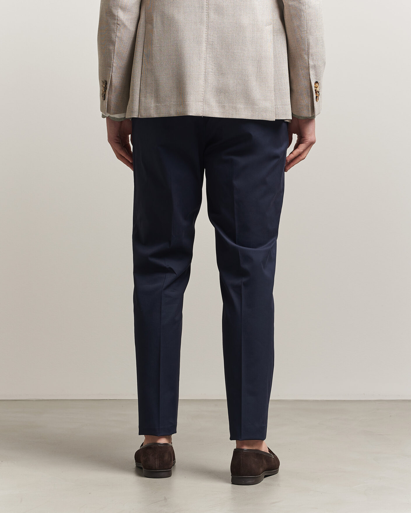 Uomini | Pantaloni | Incotex | Regular Fit Flexgab Cotton Chinos Navy