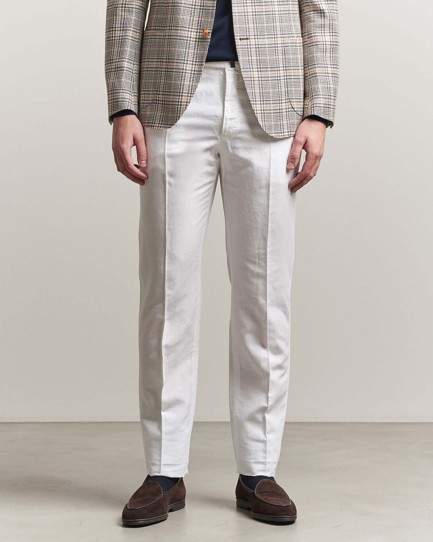 Uomini | Pantaloni | Incotex | Regular Fit Chinolino Trousers White
