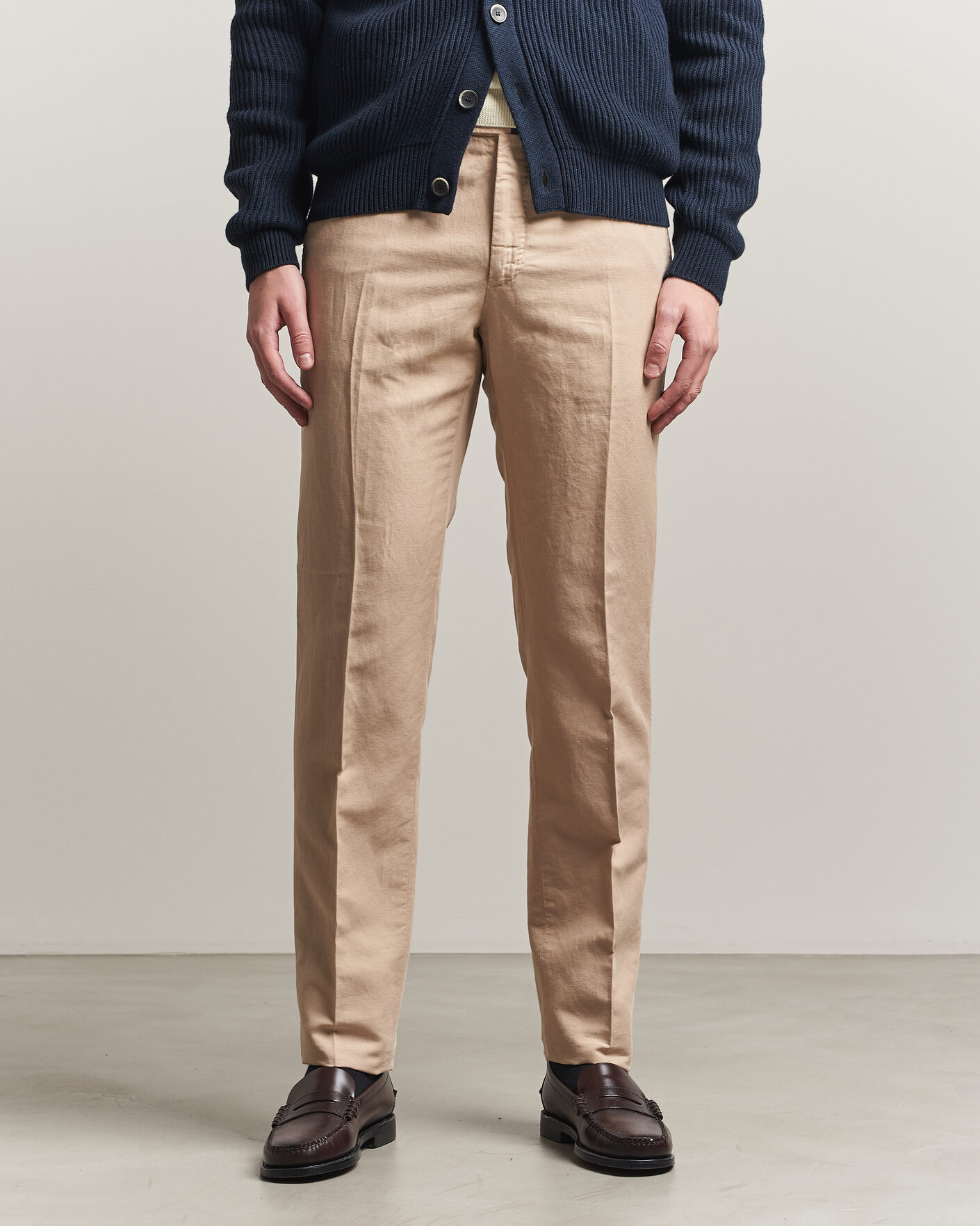 Uomini | Pantaloni | Incotex | Regular Fit Chinolino Trousers Beige