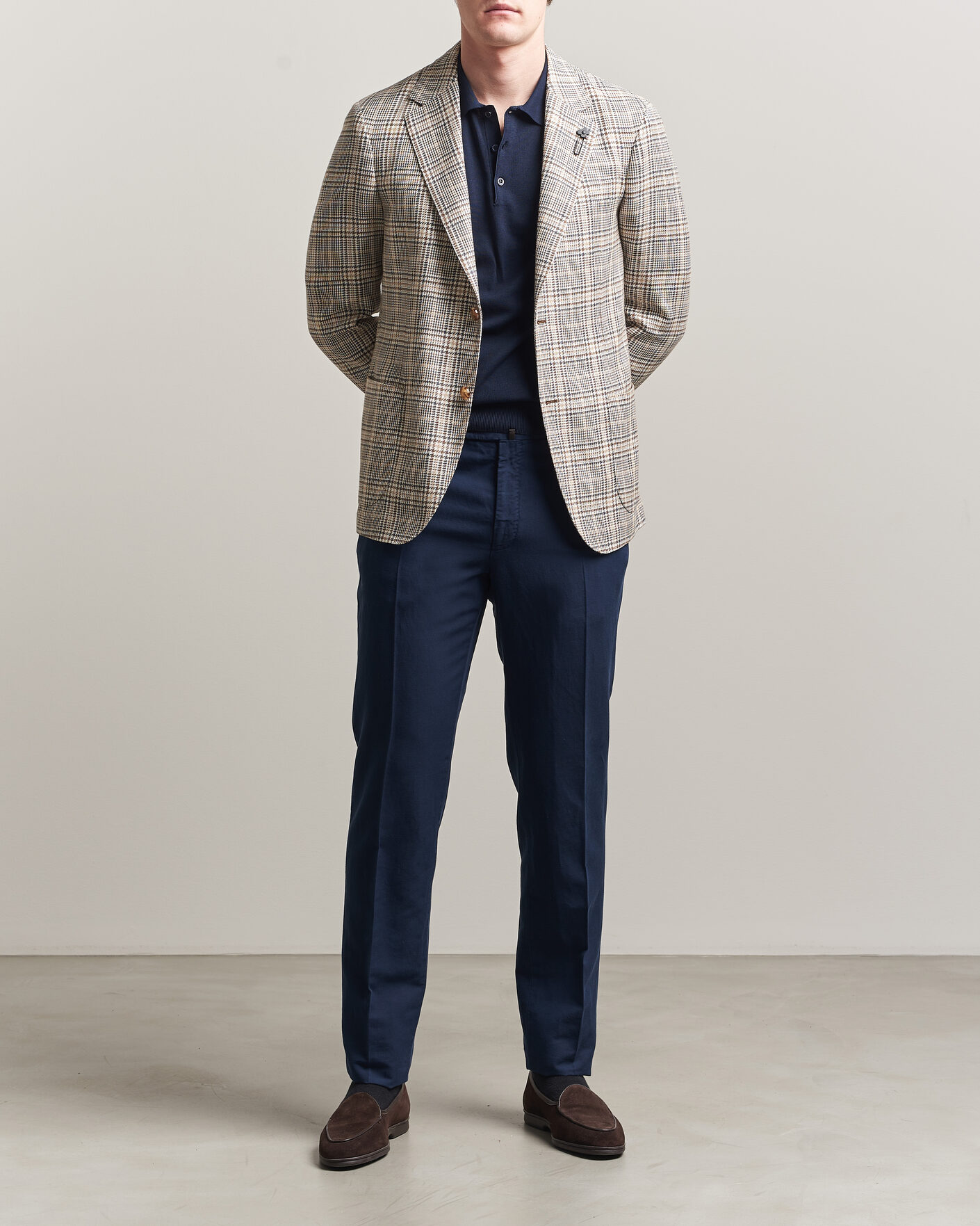 Uomini | Pantaloni | Incotex | Regular Fit Chinolino Trousers Navy