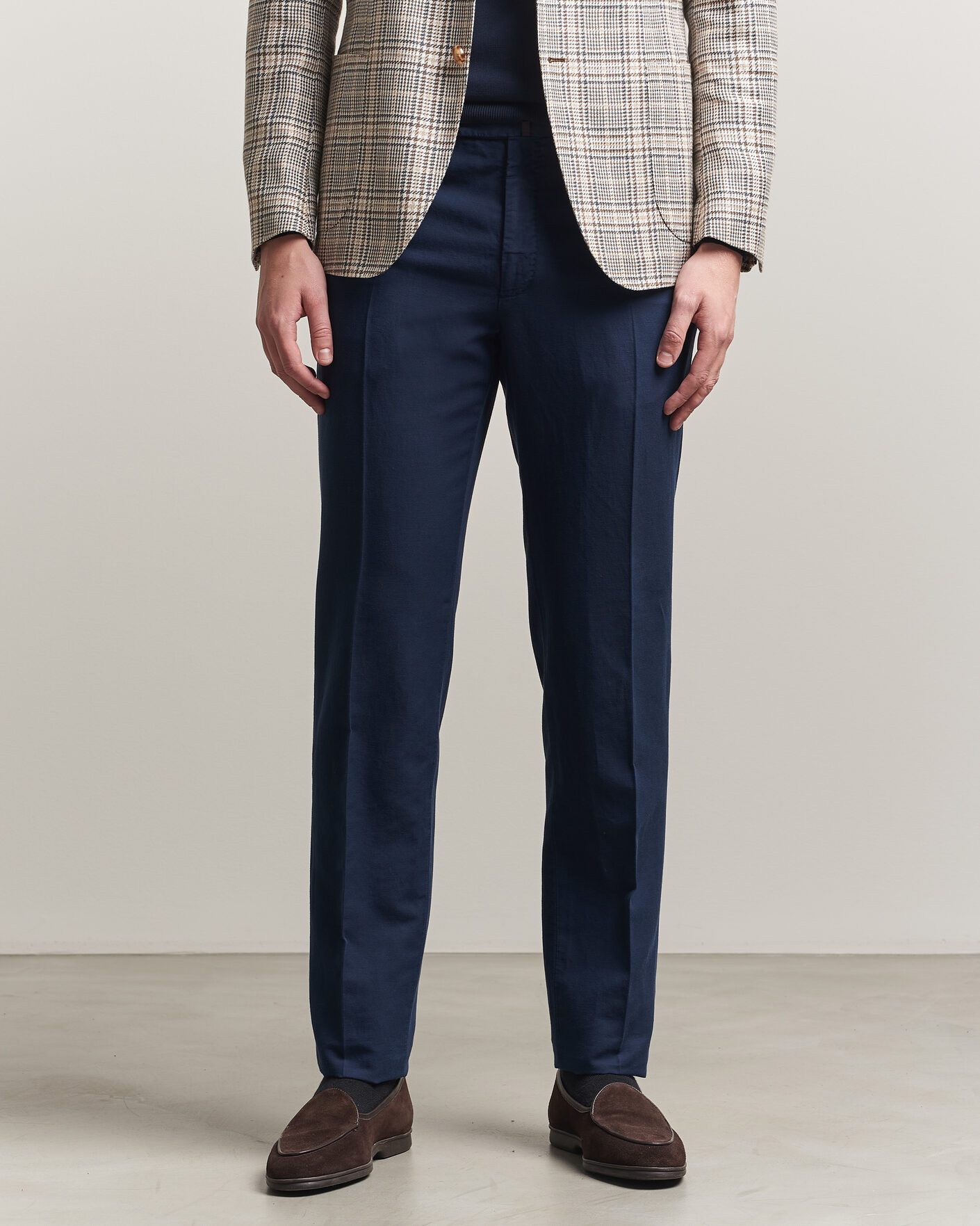 Uomini | Pantaloni | Incotex | Regular Fit Chinolino Trousers Navy