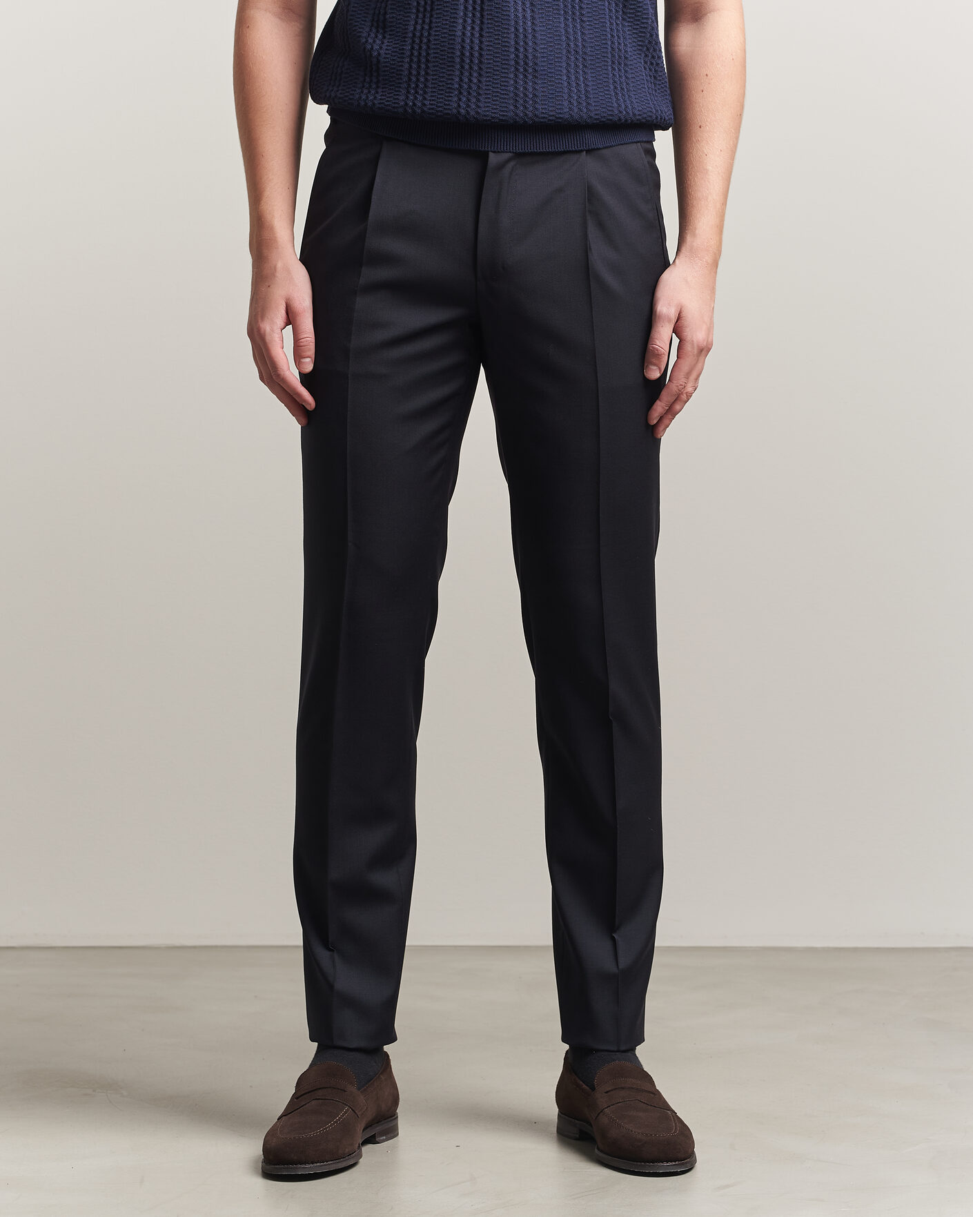 Uomini | Pantaloni | Incotex | Regular Fit Super 100s Wool Pants Blue