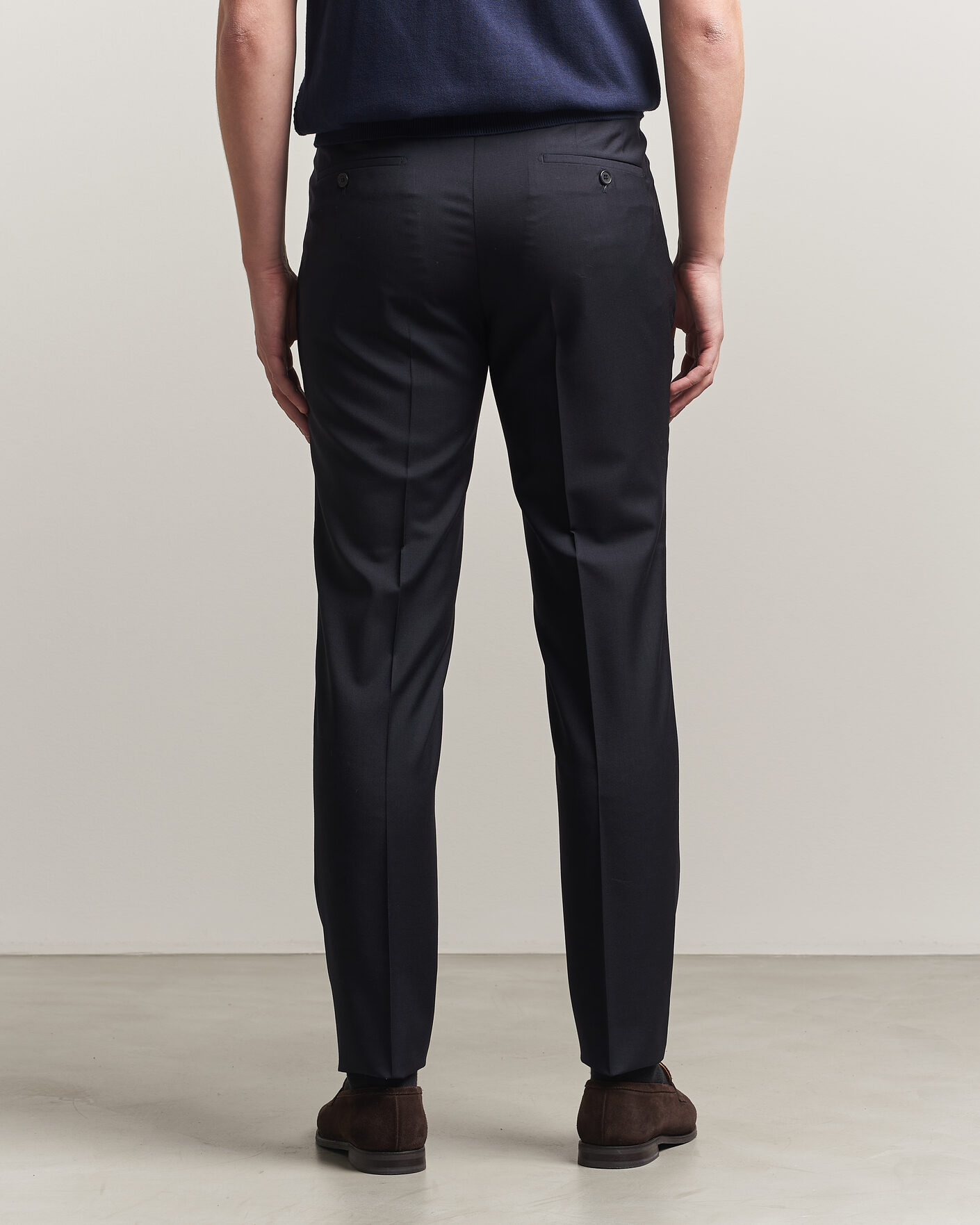Uomini | Pantaloni | Incotex | Regular Fit Super 100s Wool Pants Blue