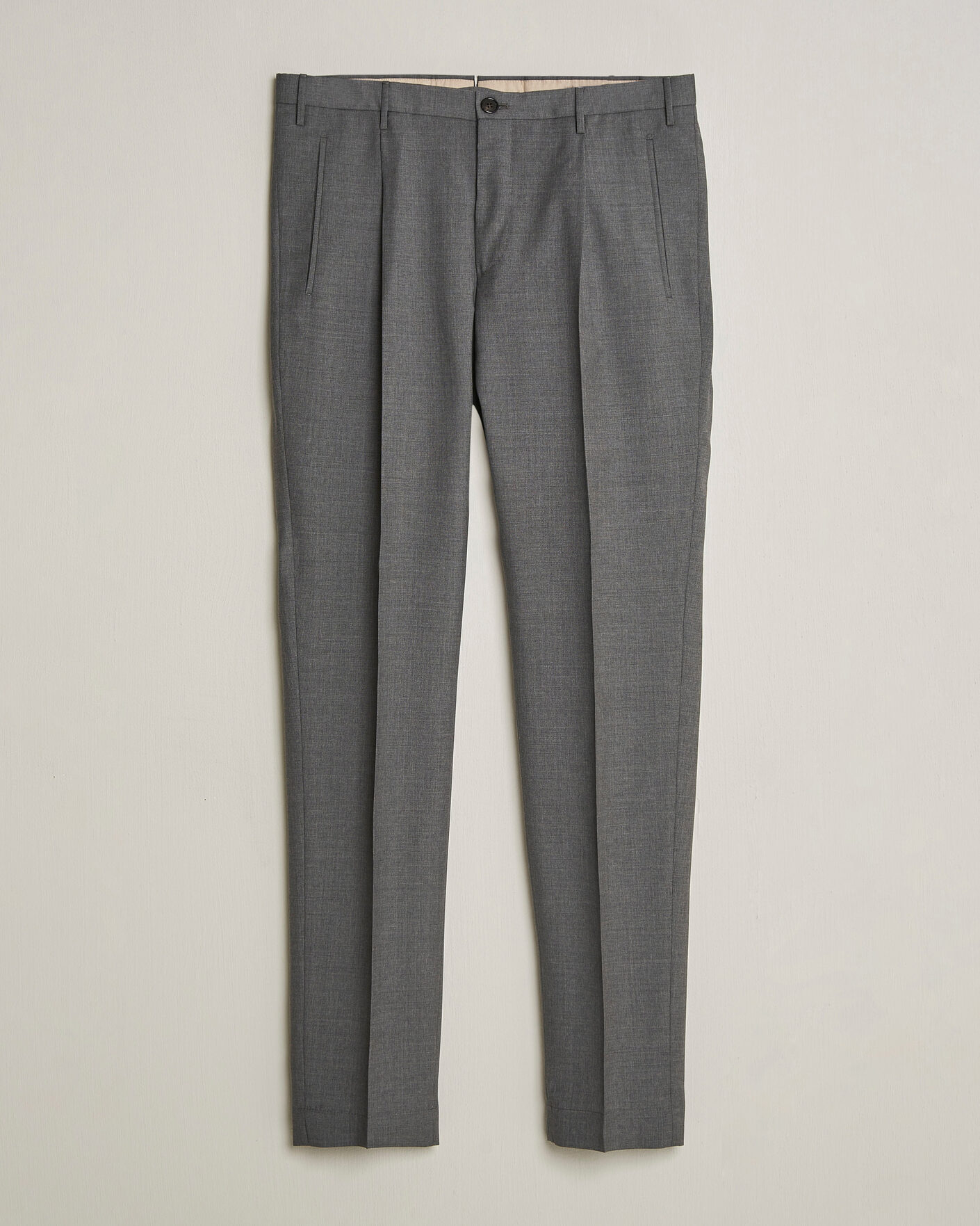 Uomini | Pantaloni | Incotex | Regular Fit Super 100s Wool Pants Grey Melange