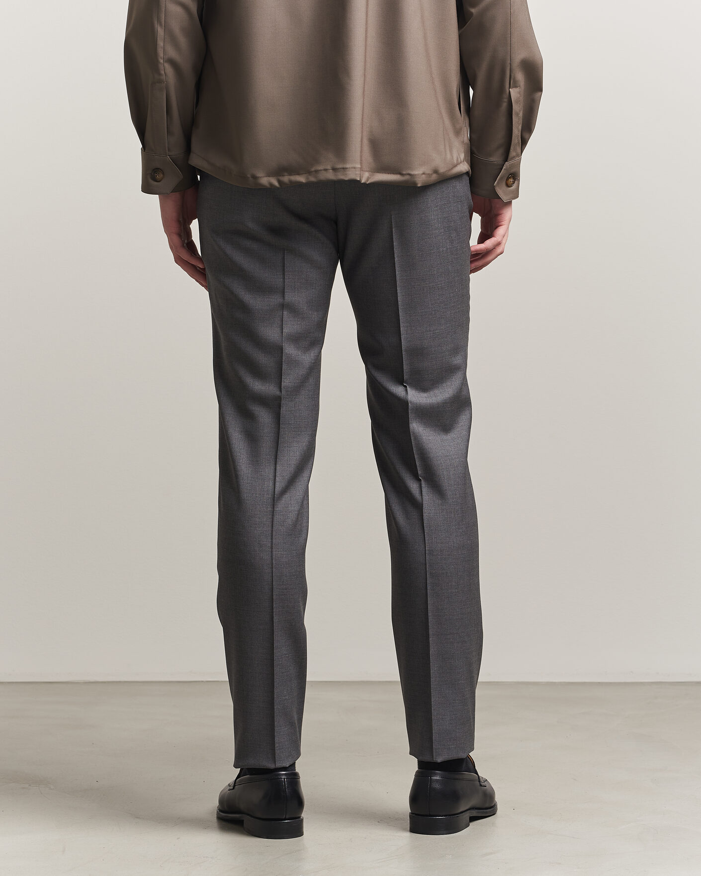 Uomini | Pantaloni | Incotex | Regular Fit Super 100s Wool Pants Grey Melange