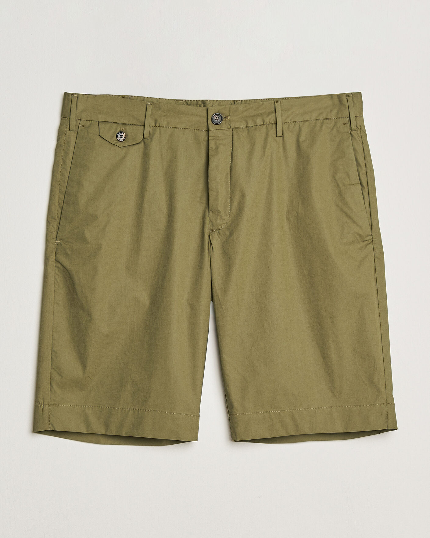Uomini | Pantaloncini | Incotex | Cotton Poplin Shorts Olive