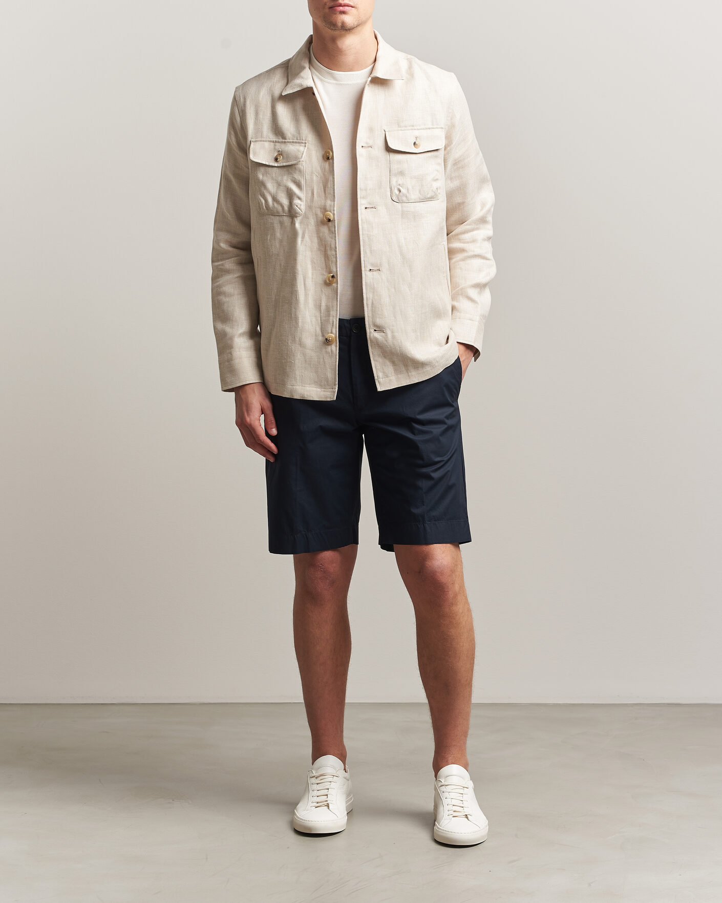 Uomini | Pantaloncini | Incotex | Cotton Poplin Shorts Navy