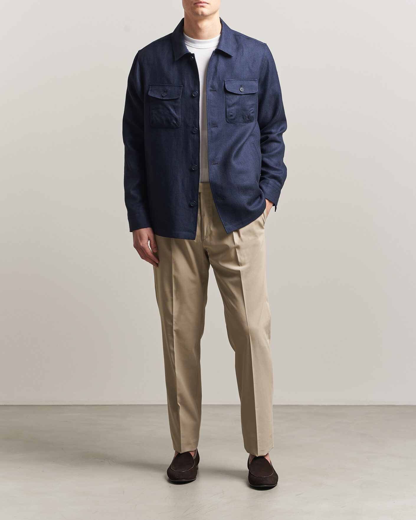 Uomini | Pantaloni | Incotex | Ice Cotton Twill Pants Sand