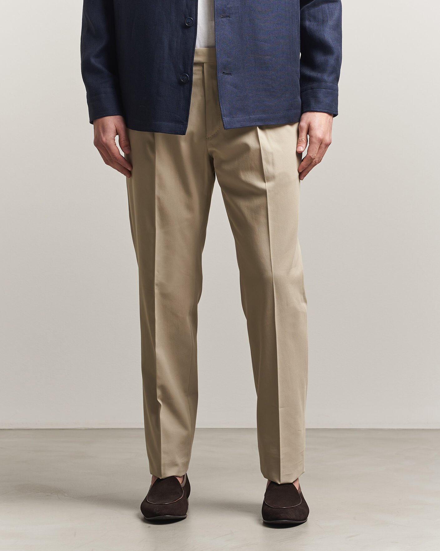 Uomini | Pantaloni | Incotex | Ice Cotton Twill Pants Sand