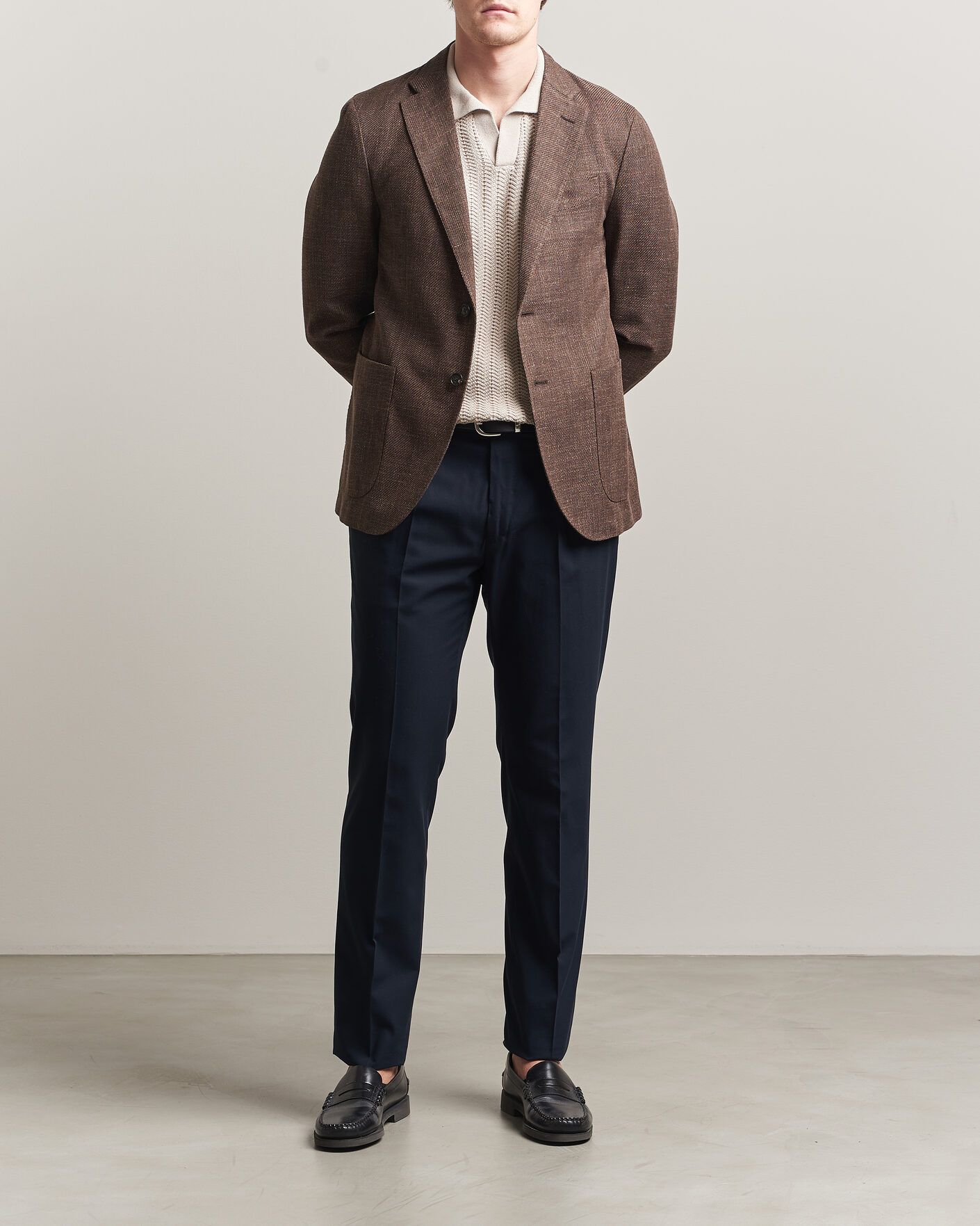 Uomini | Pantaloni | Incotex | Ice Cotton Twill Pants Navy