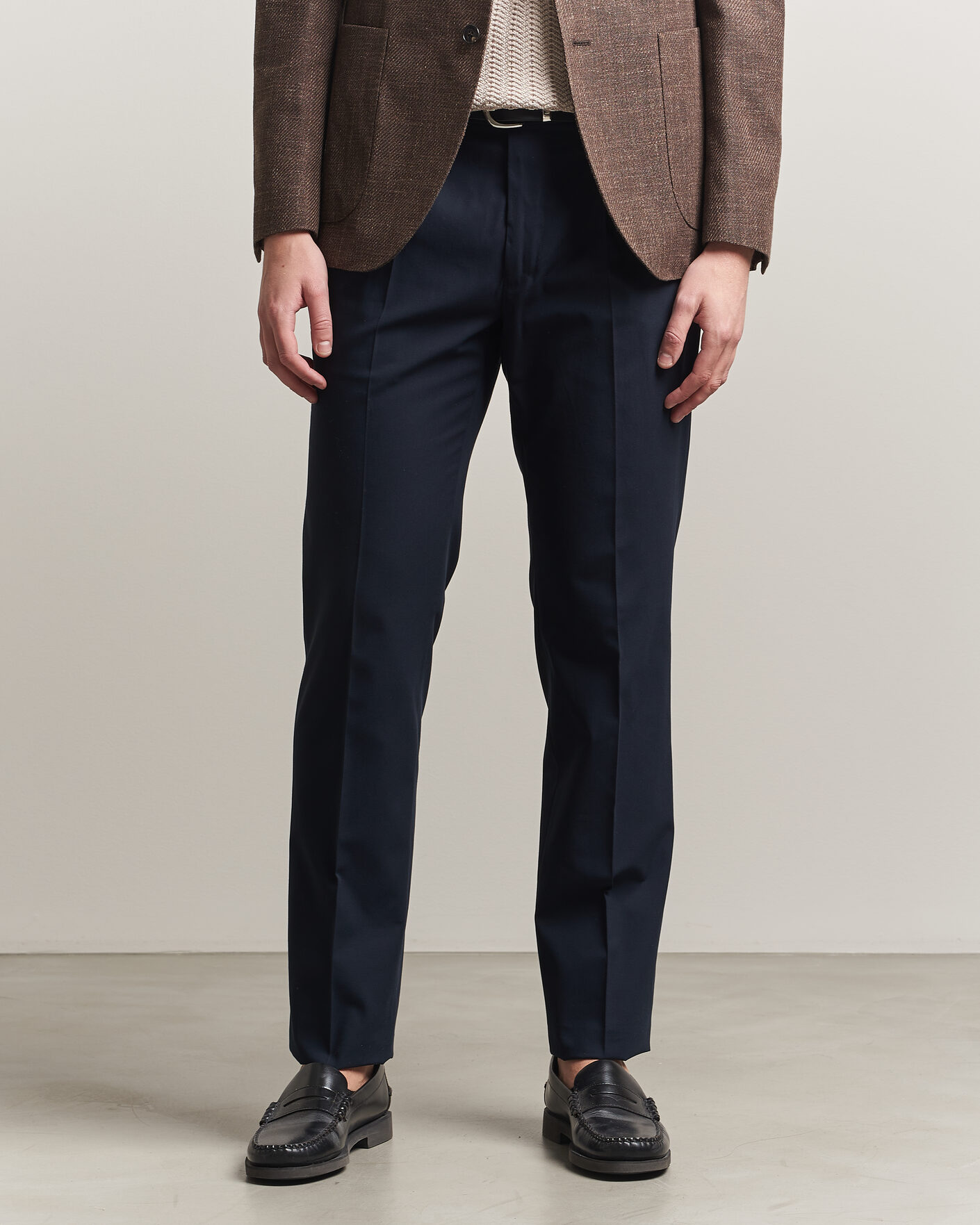 Uomini | Pantaloni | Incotex | Ice Cotton Twill Pants Navy