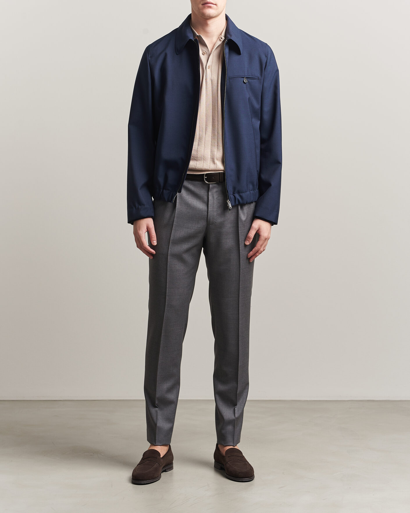 Uomini | Giacche | Incotex | Primo Wool Shirt Jacket Navy