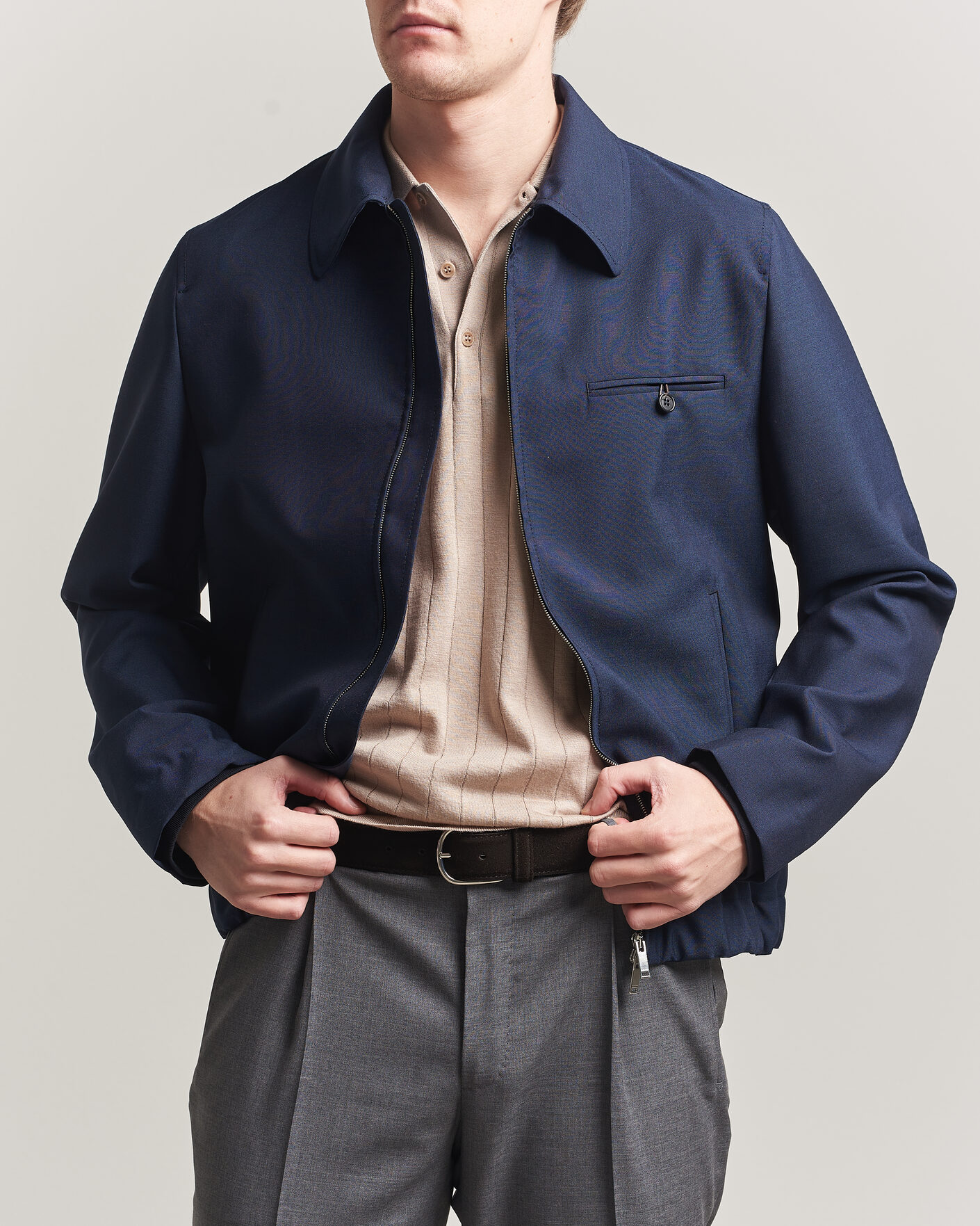 Uomini | Giacche | Incotex | Primo Wool Shirt Jacket Navy