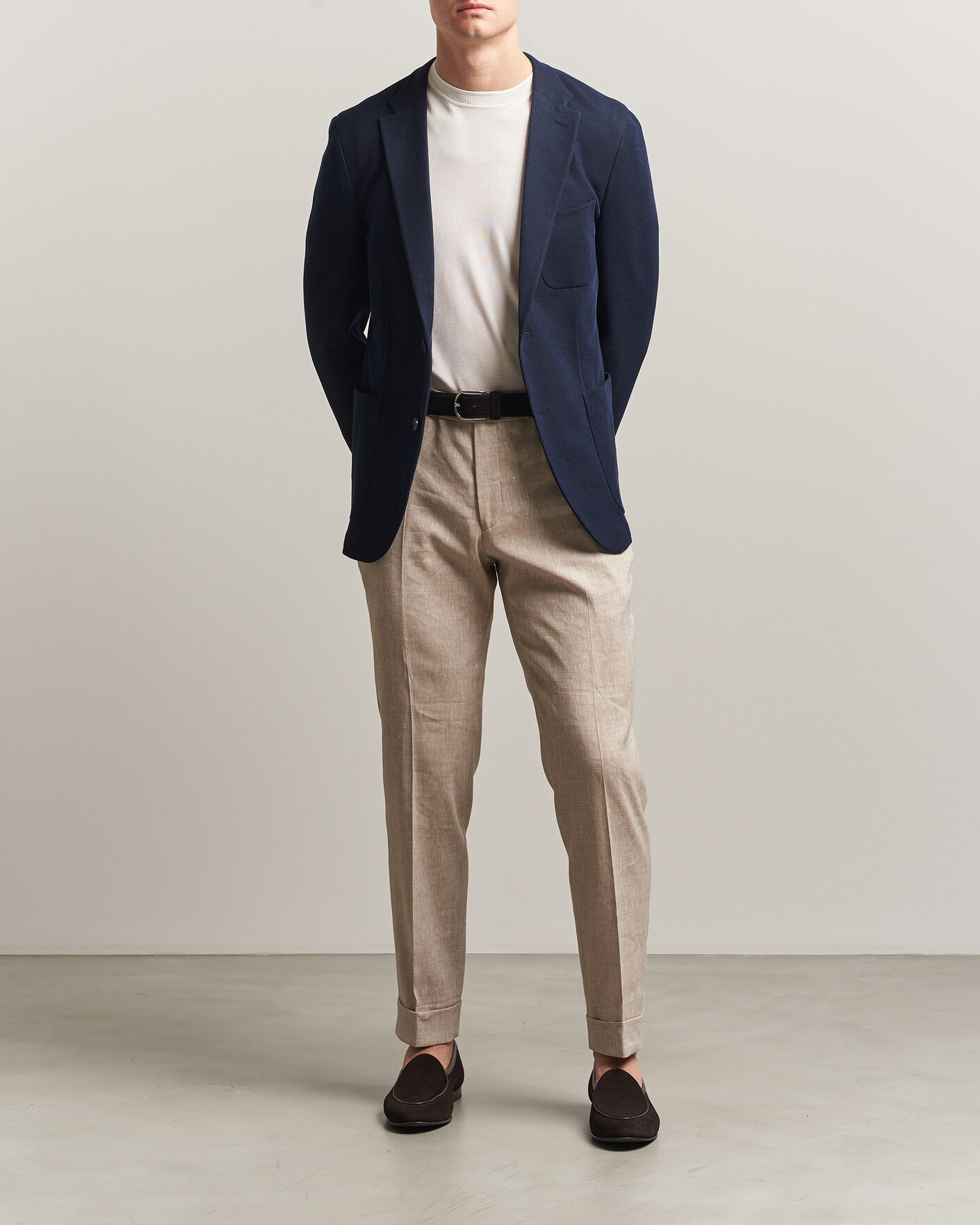 Uomini | Blazers | Incotex | Unconstructed Jersey Blazer Navy