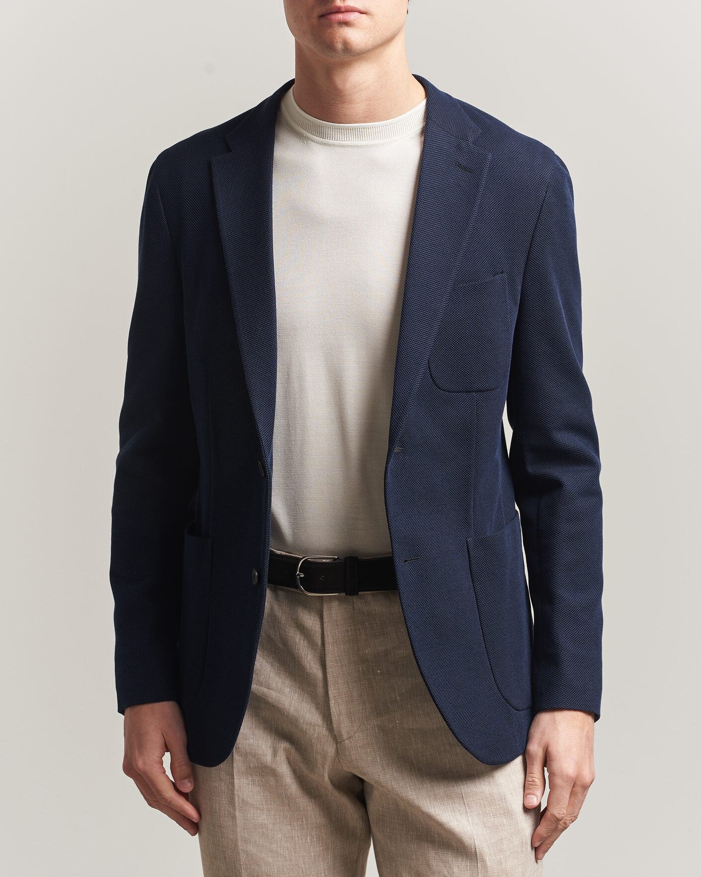 Uomini | Blazers | Incotex | Unconstructed Jersey Blazer Navy