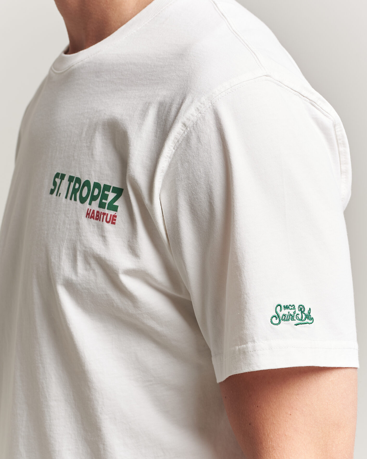 Uomini | T-shirt | MC2 Saint Barth | Back Printed Cotton T-Shirt St Tropez Sun