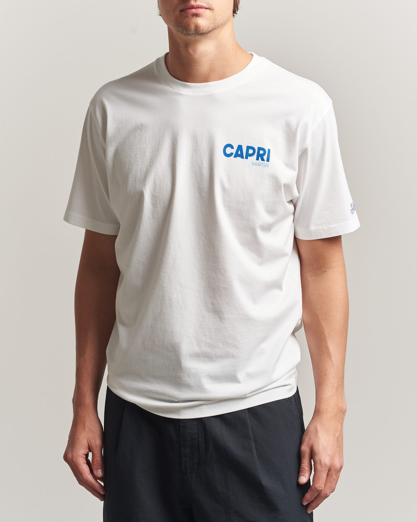 Uomini | T-shirt | MC2 Saint Barth | Back Printed Cotton T-Shirt Capri Summer