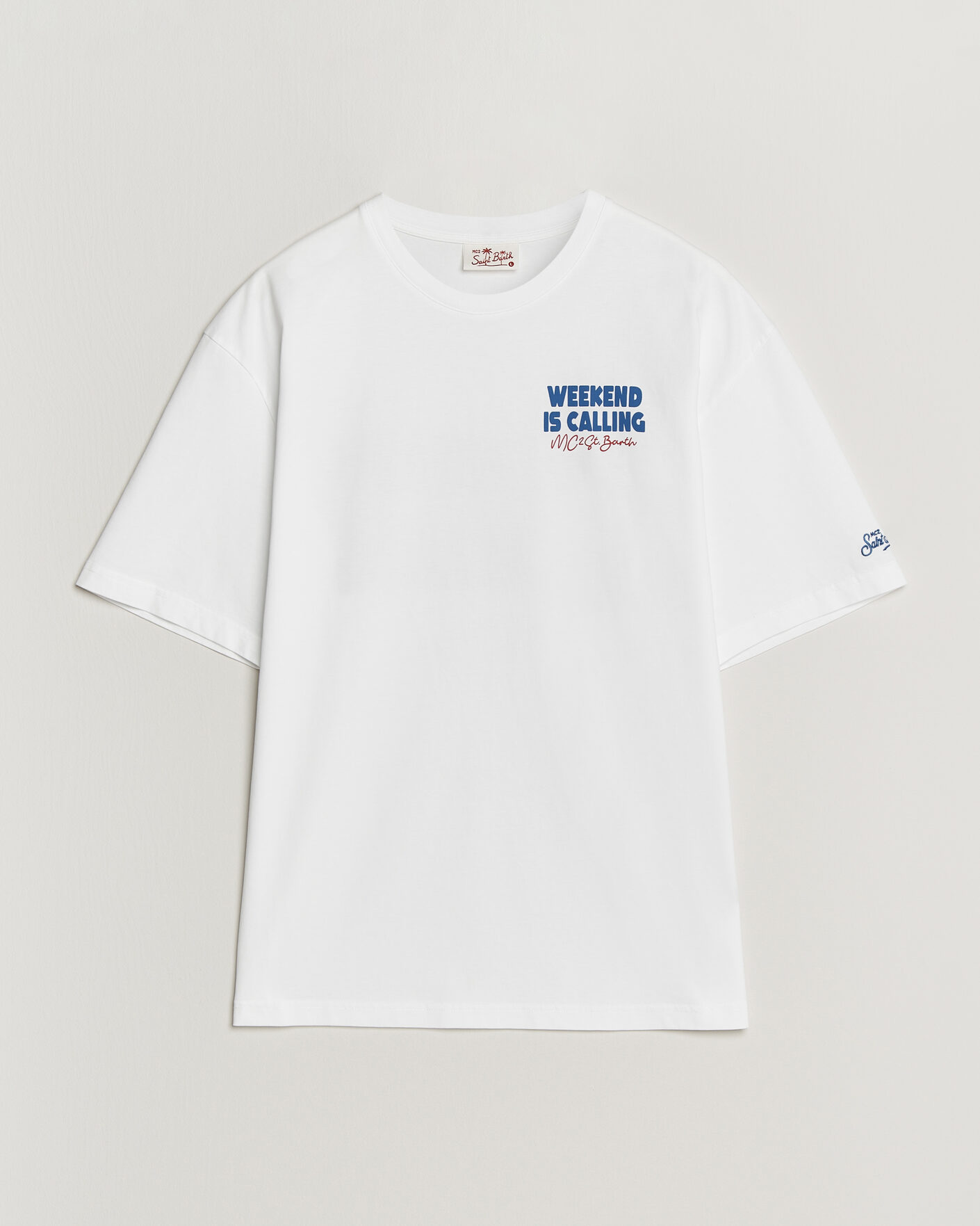 Uomini | T-shirt | MC2 Saint Barth | Back Printed Cotton T-Shirt Weekend Jet