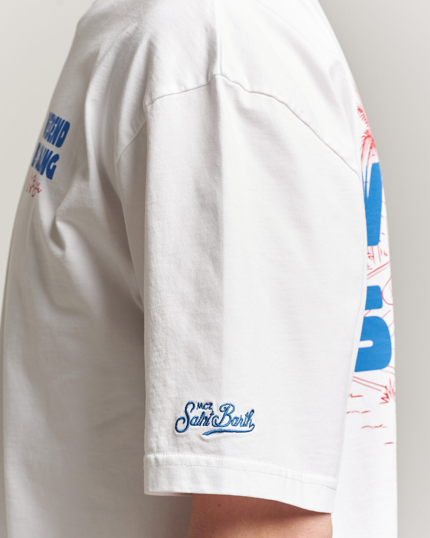Uomini | T-shirt | MC2 Saint Barth | Back Printed Cotton T-Shirt Weekend Jet