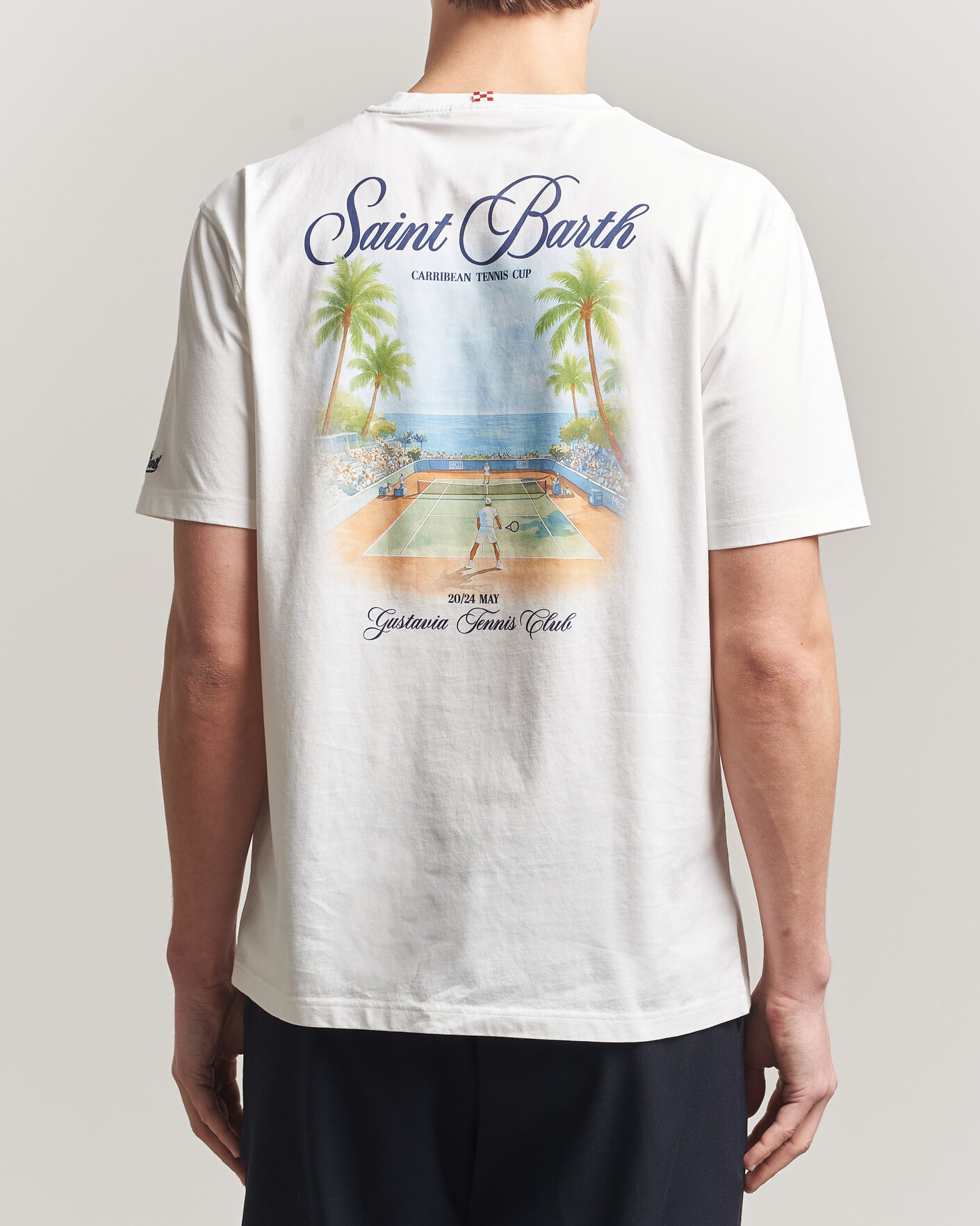 Uomini | T-shirt | MC2 Saint Barth | Back Printed Cotton T-Shirt Gustavia Cup