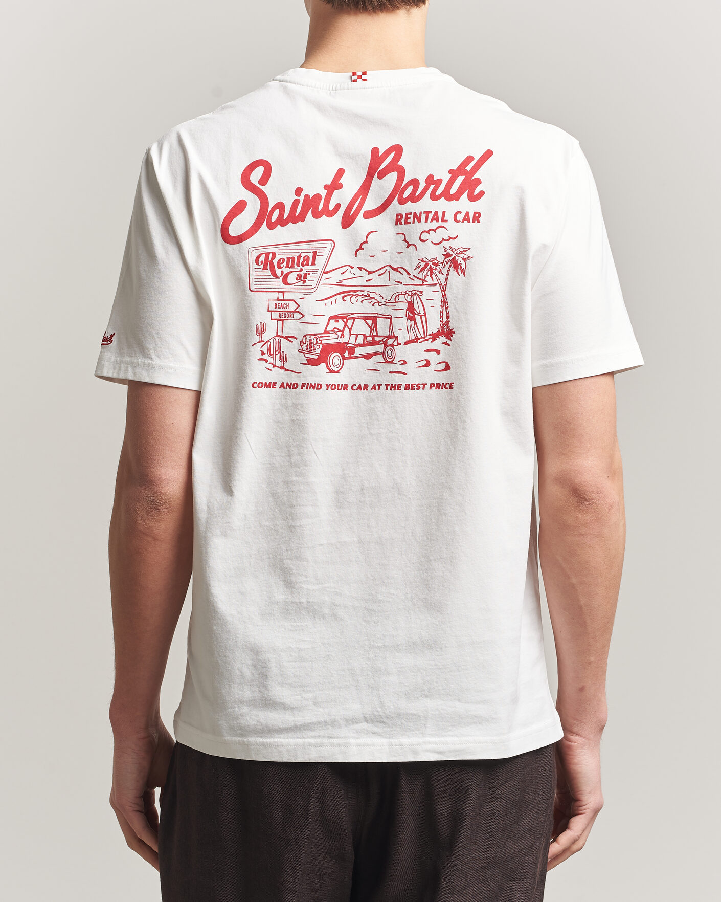 Uomini | T-shirt | MC2 Saint Barth | Back Printed Cotton T-Shirt Rental Car