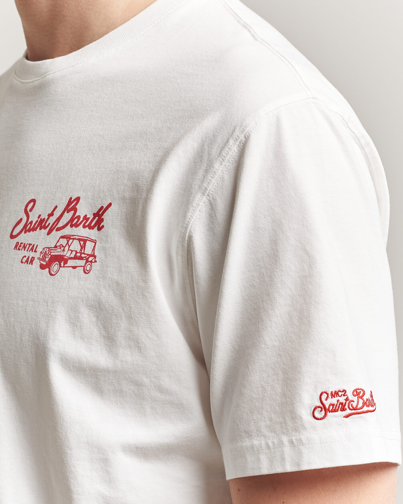 Uomini | T-shirt | MC2 Saint Barth | Back Printed Cotton T-Shirt Rental Car