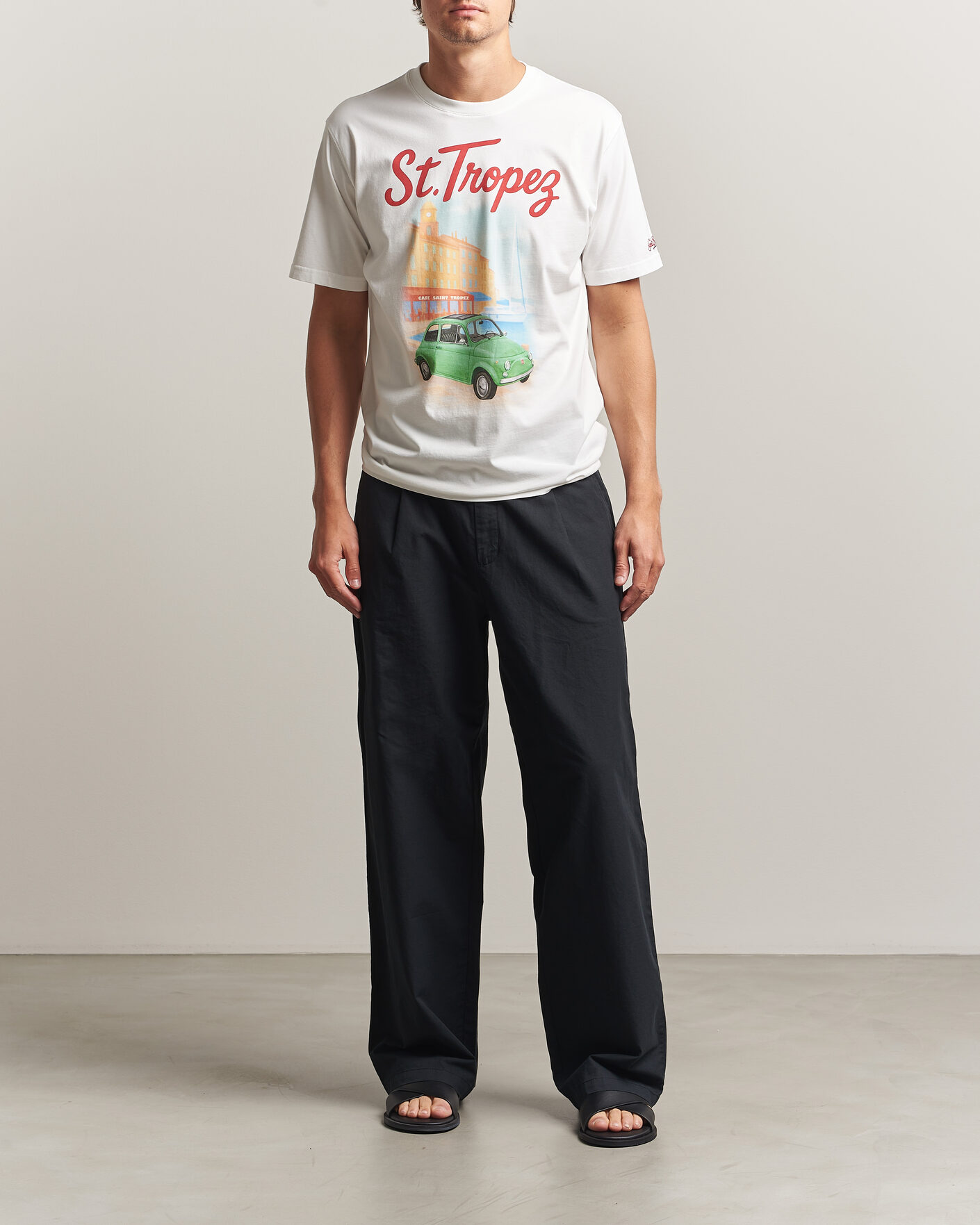 Uomini | T-shirt | MC2 Saint Barth | Printed Cotton T-Shirt St Tropez Car
