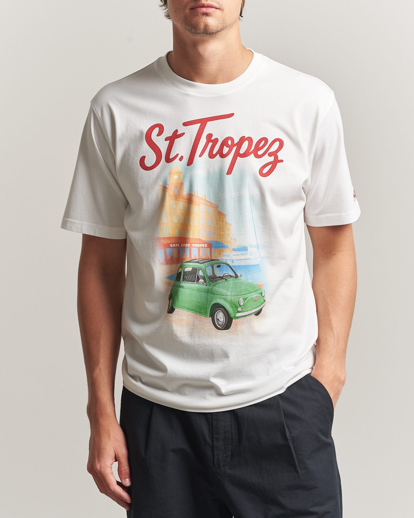 Uomini | T-shirt | MC2 Saint Barth | Printed Cotton T-Shirt St Tropez Car