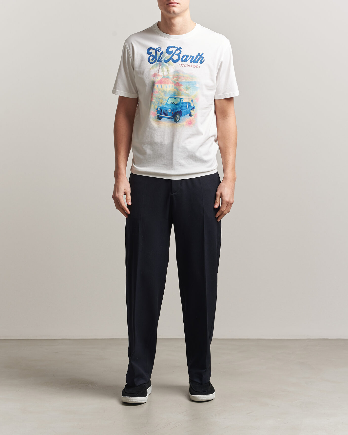 Uomini | T-shirt | MC2 Saint Barth | Printed Cotton T-Shirt Ibiscus Car
