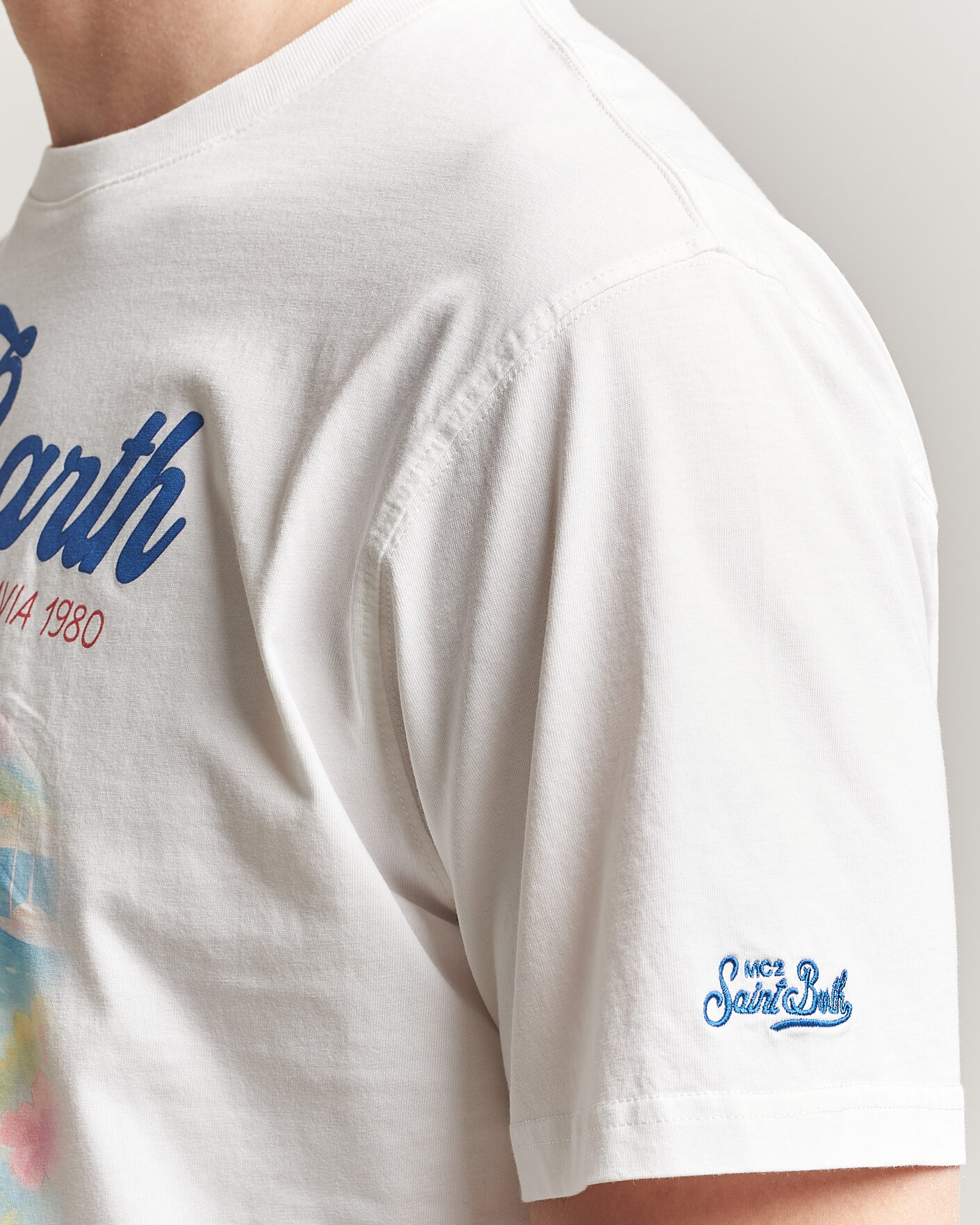 Uomini | T-shirt | MC2 Saint Barth | Printed Cotton T-Shirt Ibiscus Car