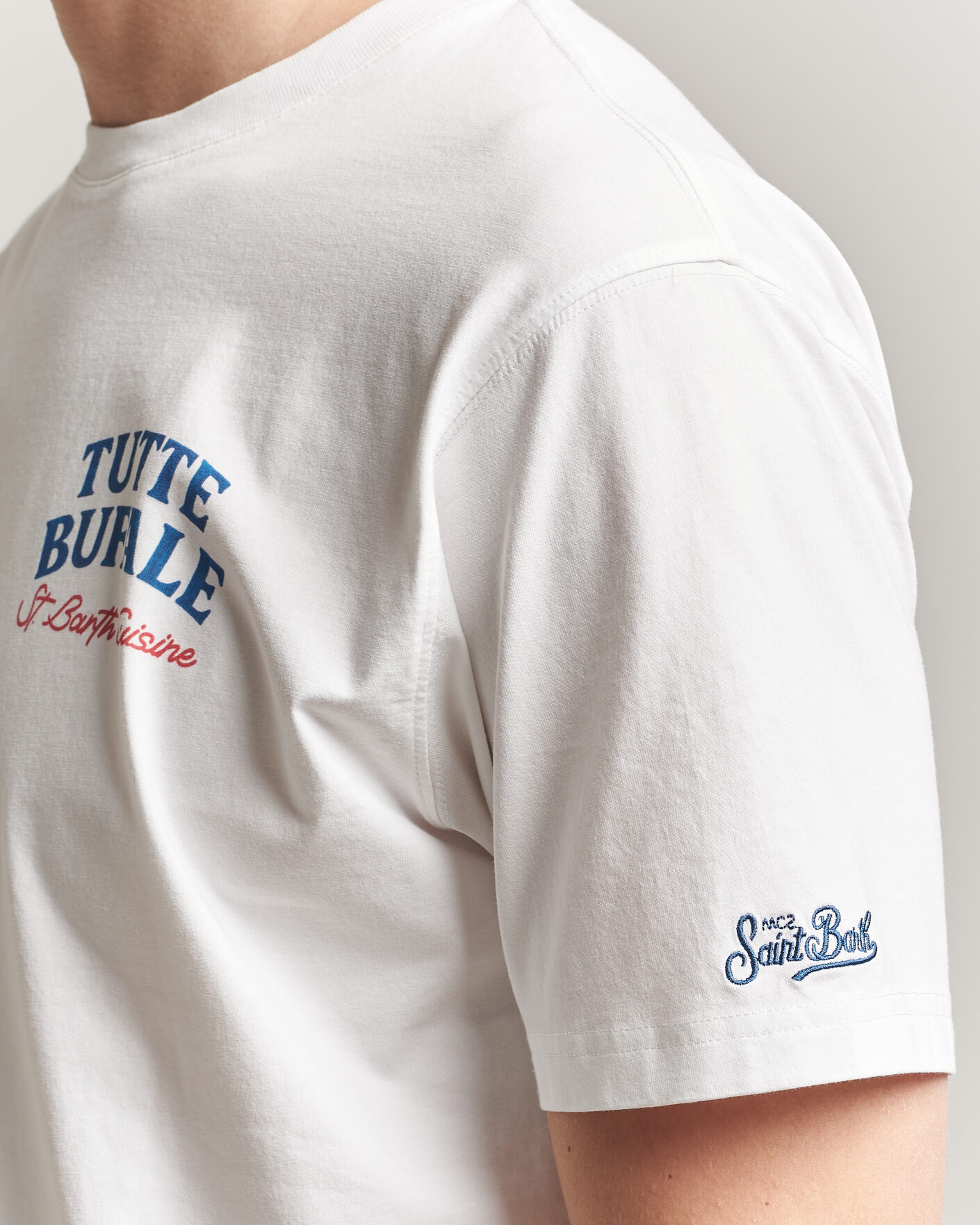 Uomini | T-shirt | MC2 Saint Barth | Back Printed Cotton T-Shirt Bufale