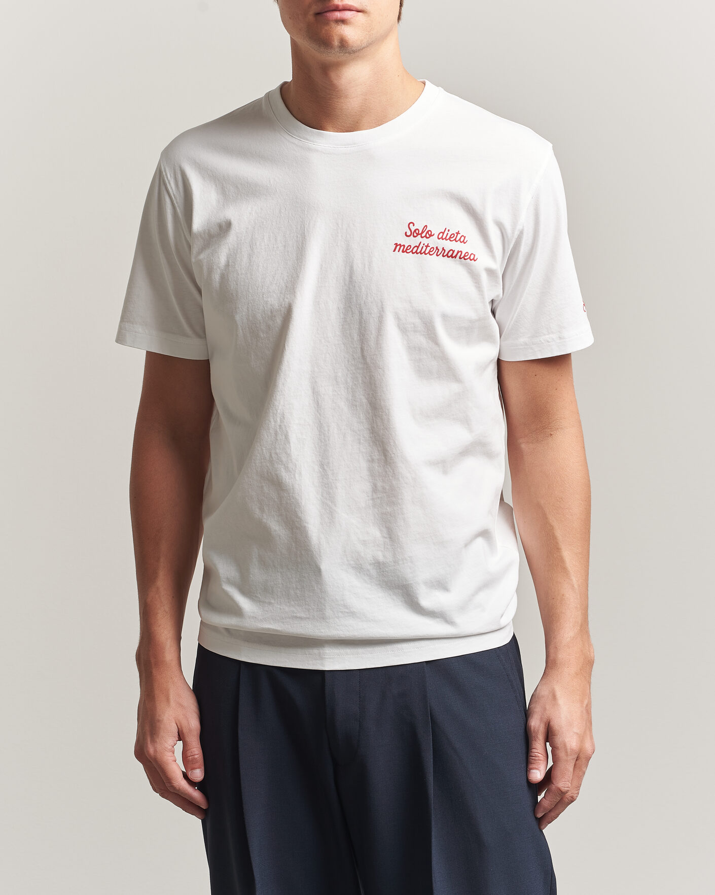 Uomini | T-shirt | MC2 Saint Barth | Back Printed Cotton T-Shirt Dieta Mediterranea
